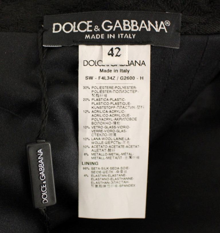 Dolce & Gabbana Black Crystal Embellished Masterpiece Skirt - Arichezz.store