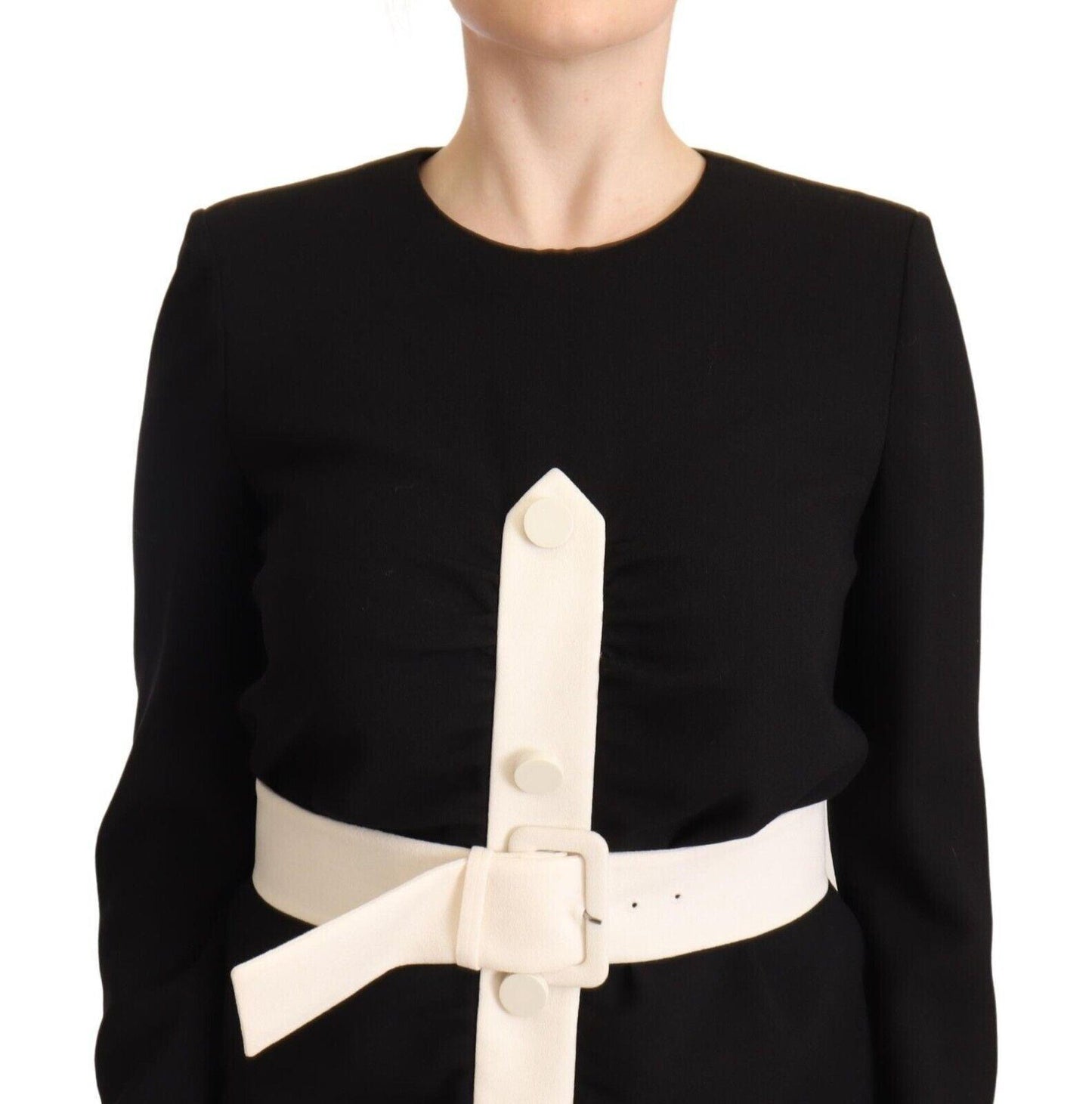 Givenchy Elegant Black Wool Mini Dress with Belt - Arichezz.store