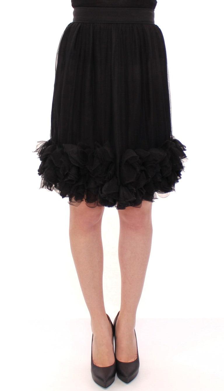 Dolce & Gabbana Elegant Silk Black Skirt for Evenings - Arichezz.store