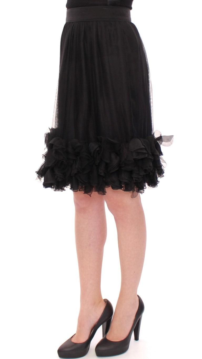 Dolce & Gabbana Elegant Silk Black Skirt for Evenings - Arichezz.store