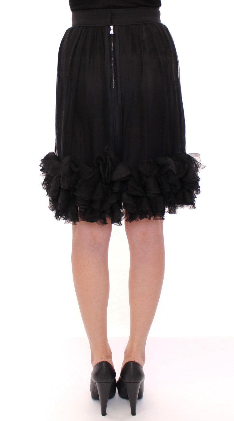 Dolce & Gabbana Elegant Silk Black Skirt for Evenings - Arichezz.store