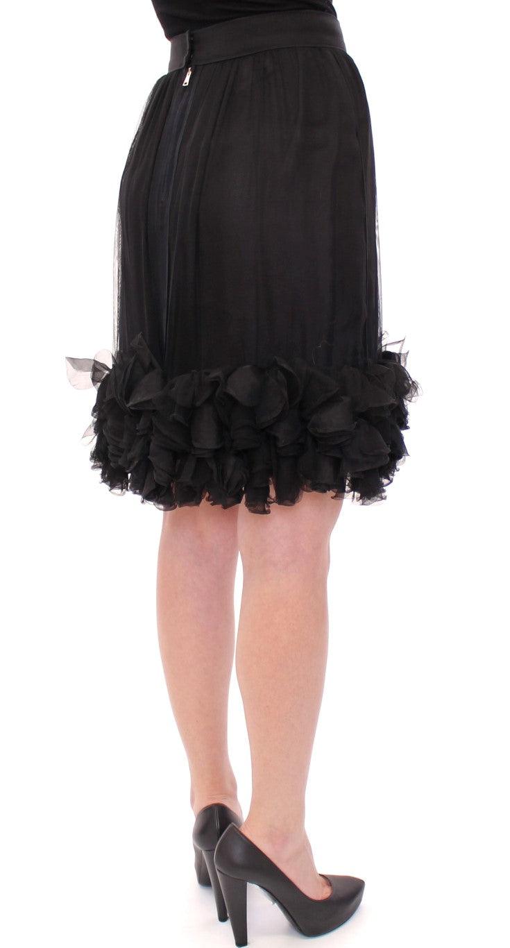 Dolce & Gabbana Elegant Silk Black Skirt for Evenings - Arichezz.store