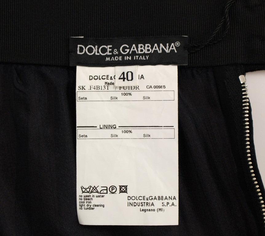 Dolce & Gabbana Elegant Silk Black Skirt for Evenings - Arichezz.store