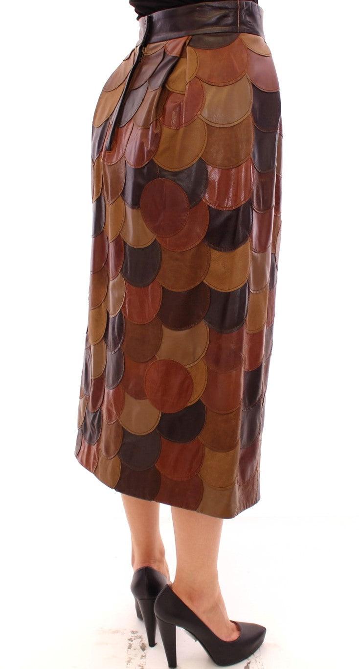 Dolce & Gabbana Elegant Leather Patchwork Skirt - Arichezz.store