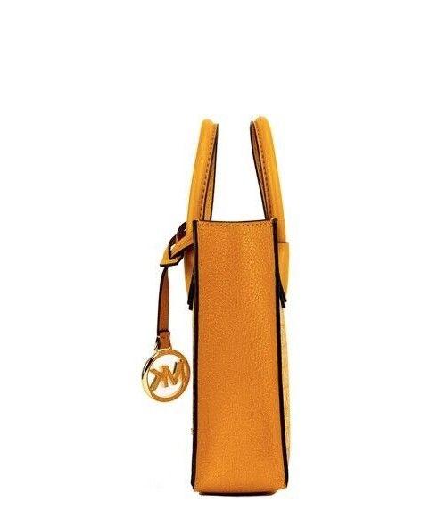 Michael Kors Mercer XS Honeycomb Gold Signature PVC North South Shopper Crossbody Bag - Arichezz.store