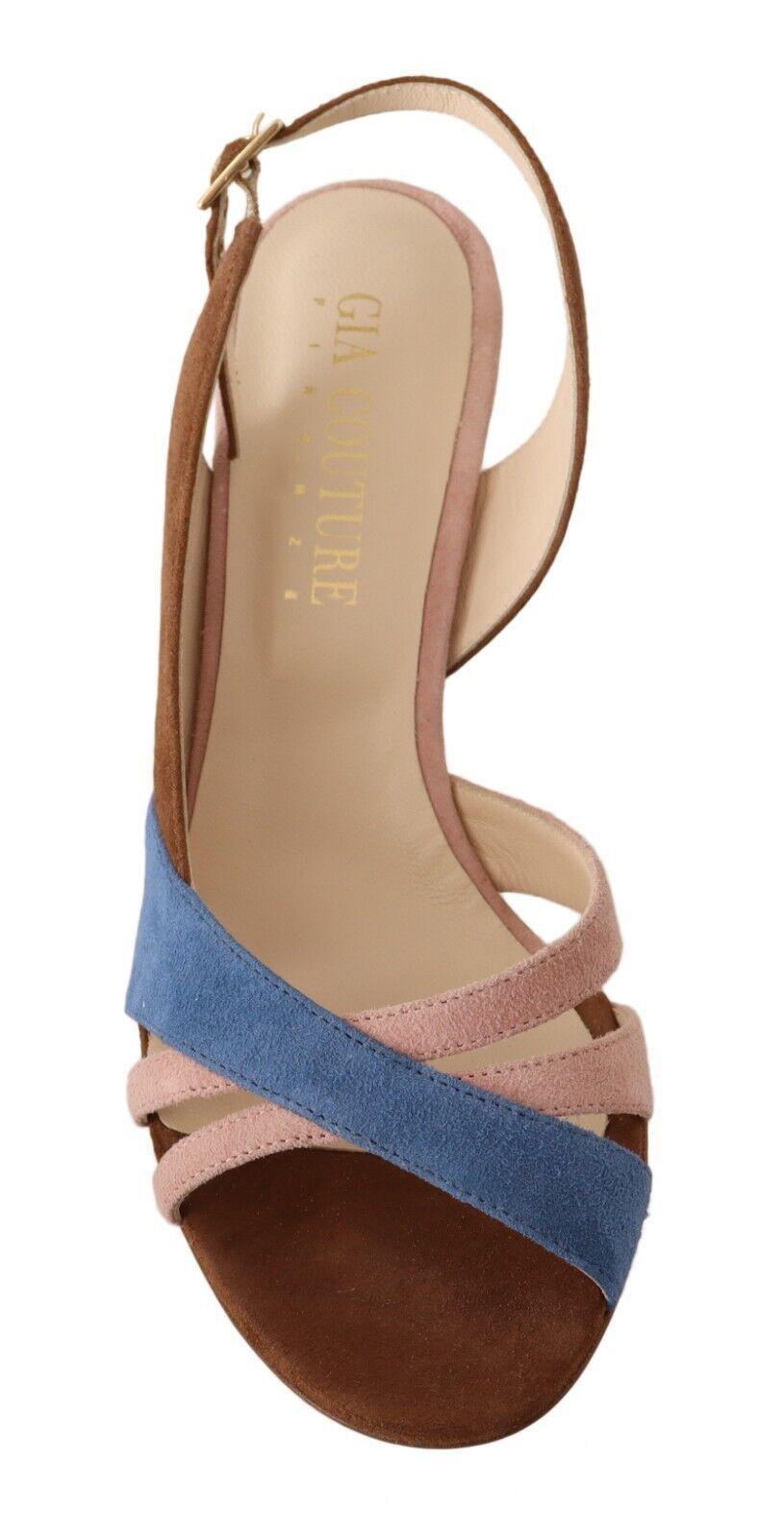 GIA COUTURE Multicolor Suede Slingback Heel Sandals - Arichezz.store