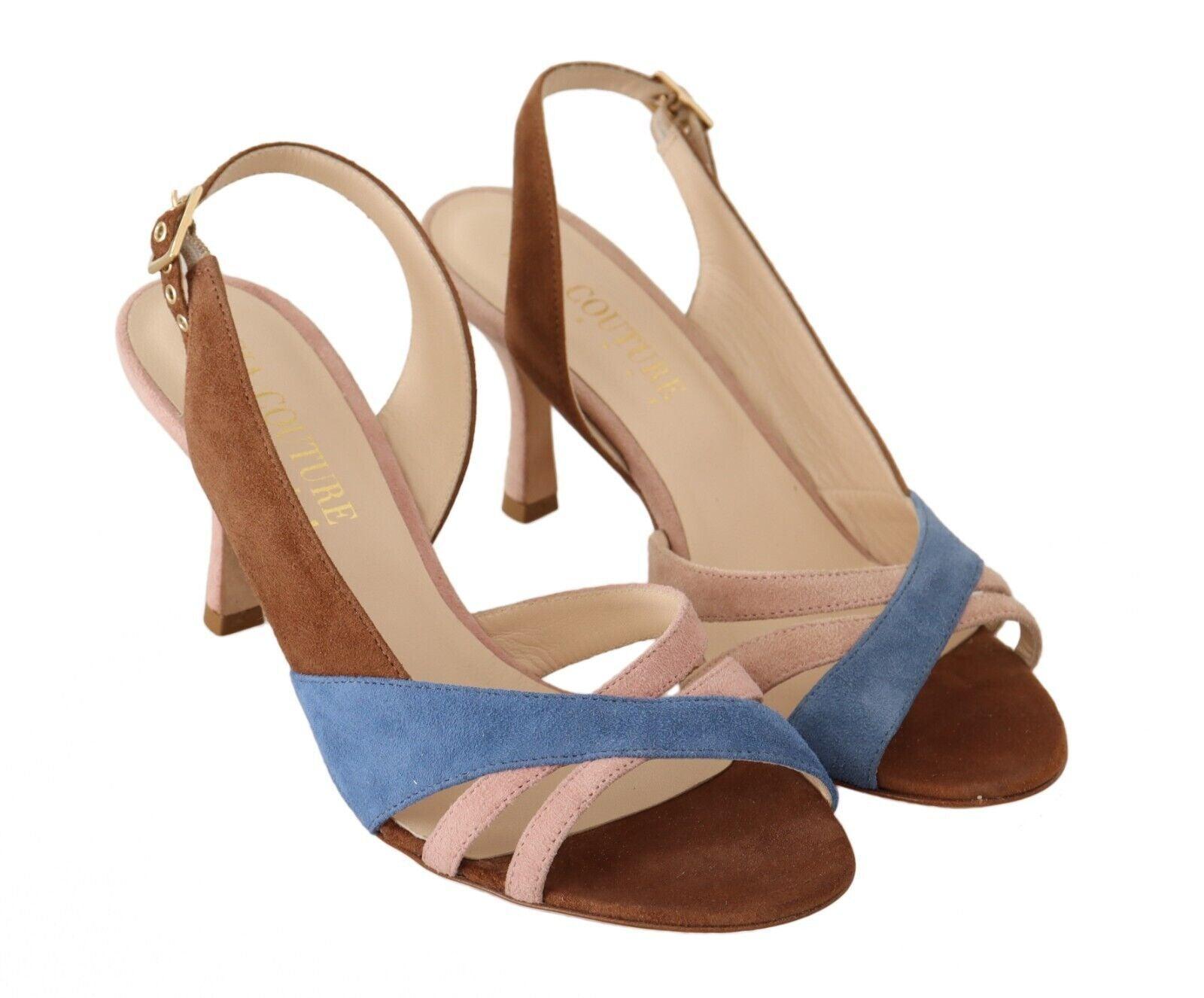 GIA COUTURE Multicolor Suede Slingback Heel Sandals - Arichezz.store