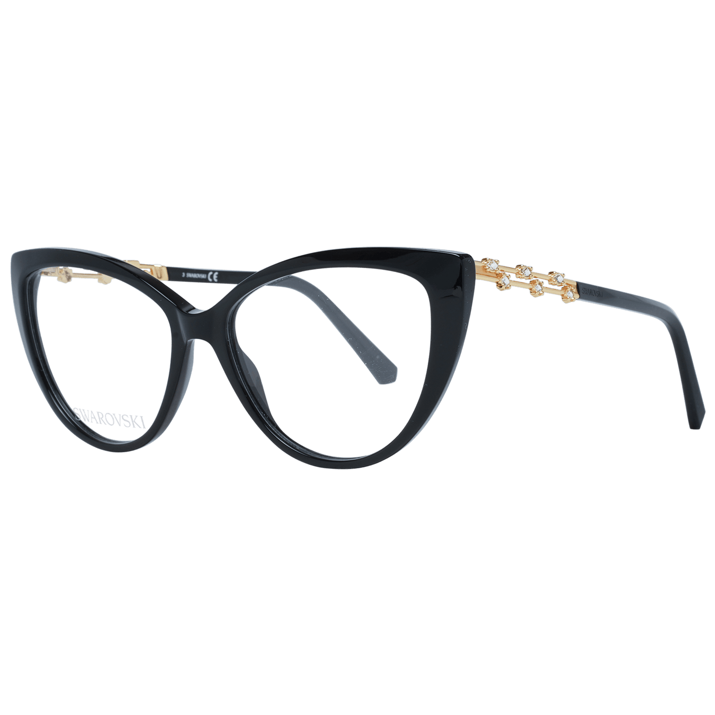 Swarovski Elegant Black Cat Eye Designer Eyeglasses