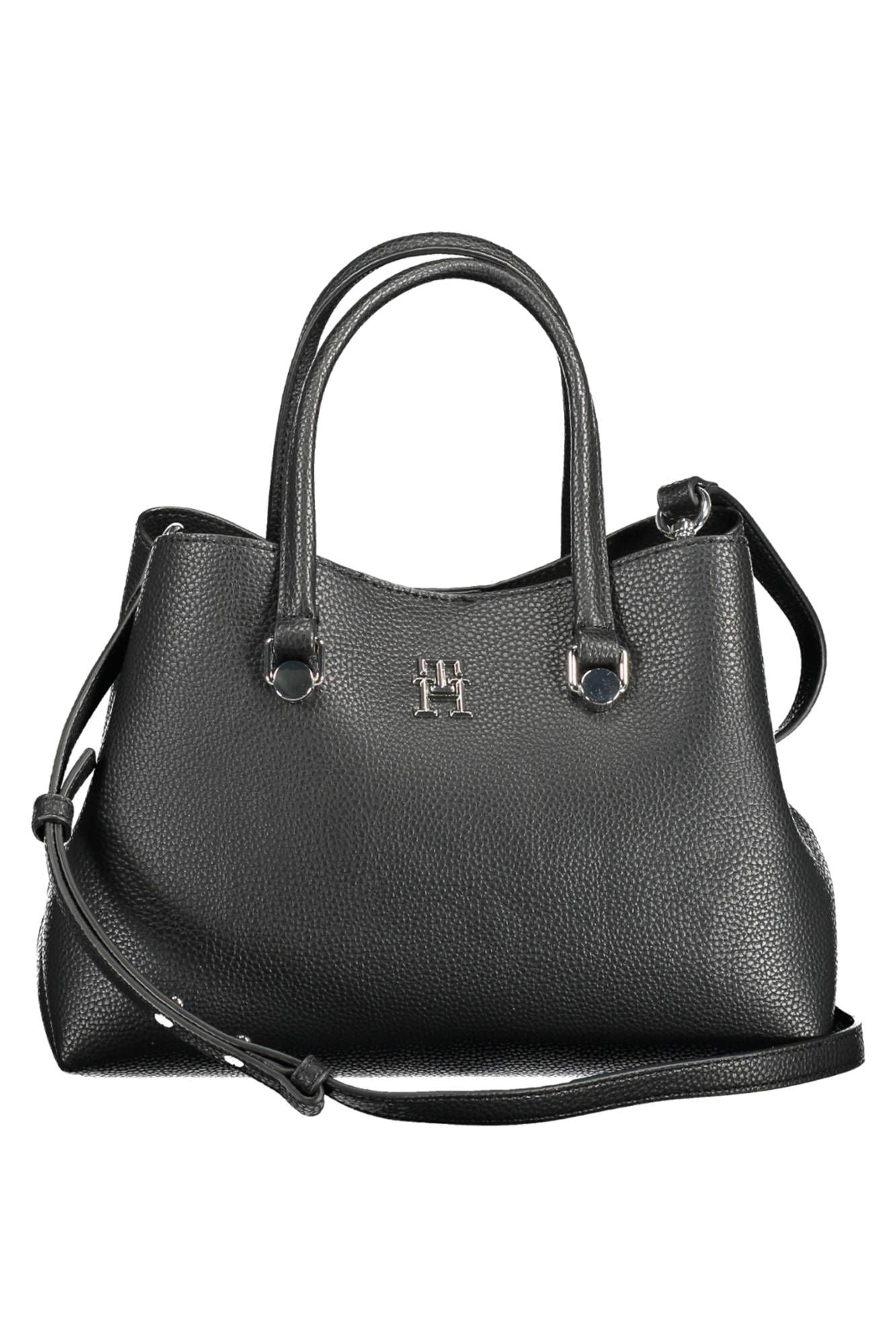 Tommy Hilfiger Black Polyester Women Handbag - Arichezz.store