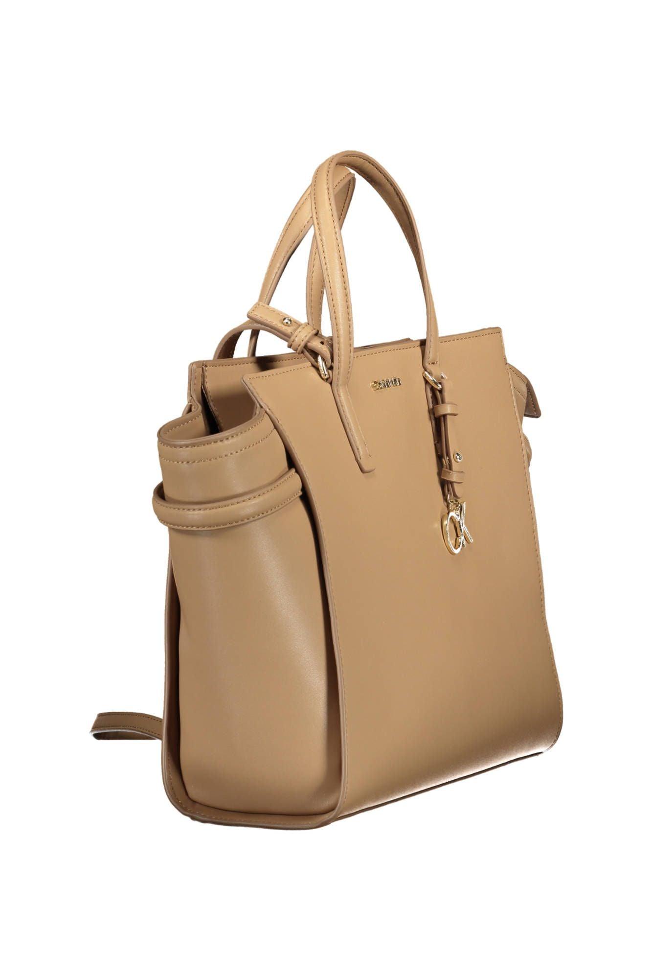 Calvin Klein Beige Polyester Women's Handbag - Arichezz.store