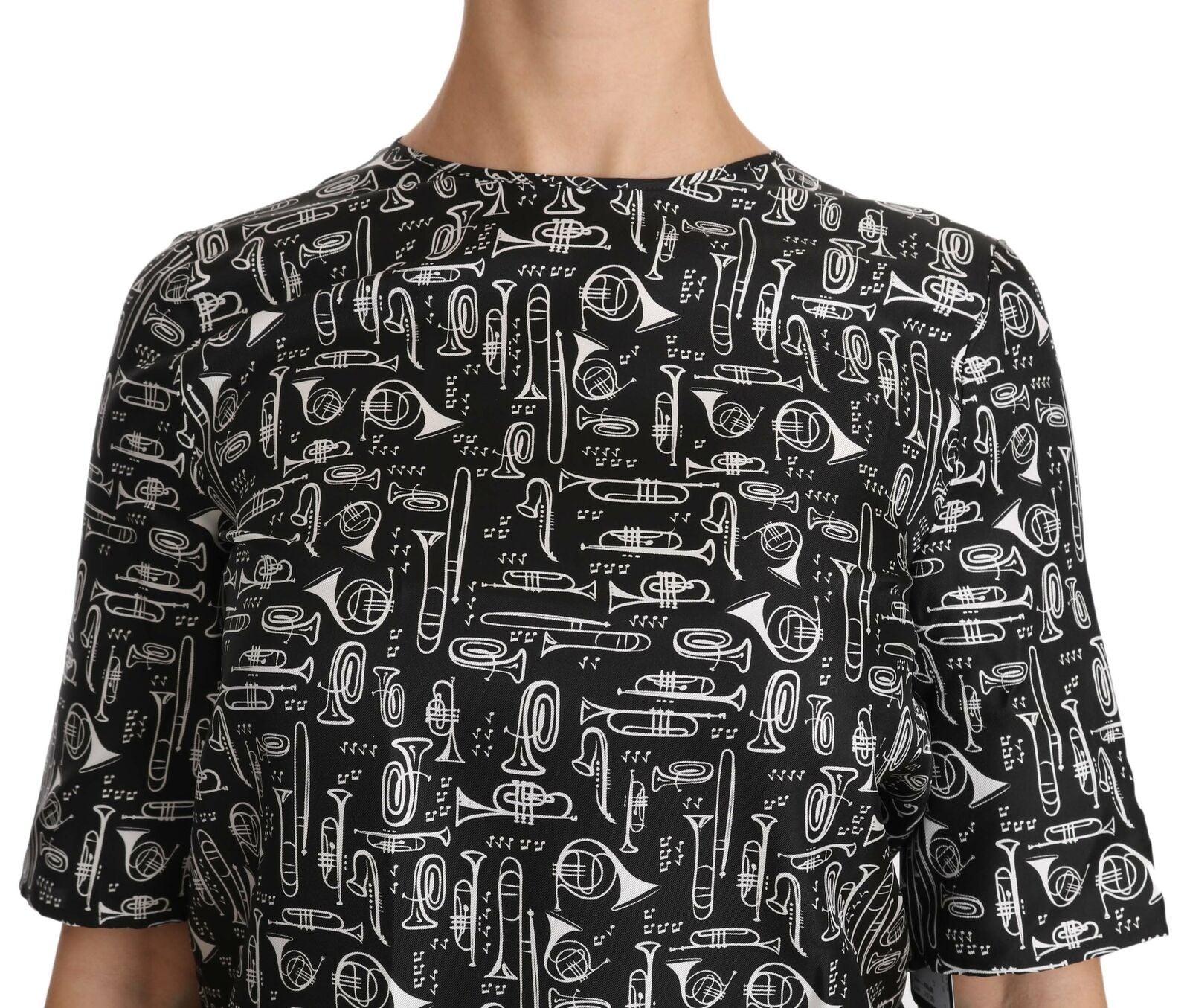 Dolce & Gabbana Exquisite Trumpet Print Silk Blouse - Arichezz.store