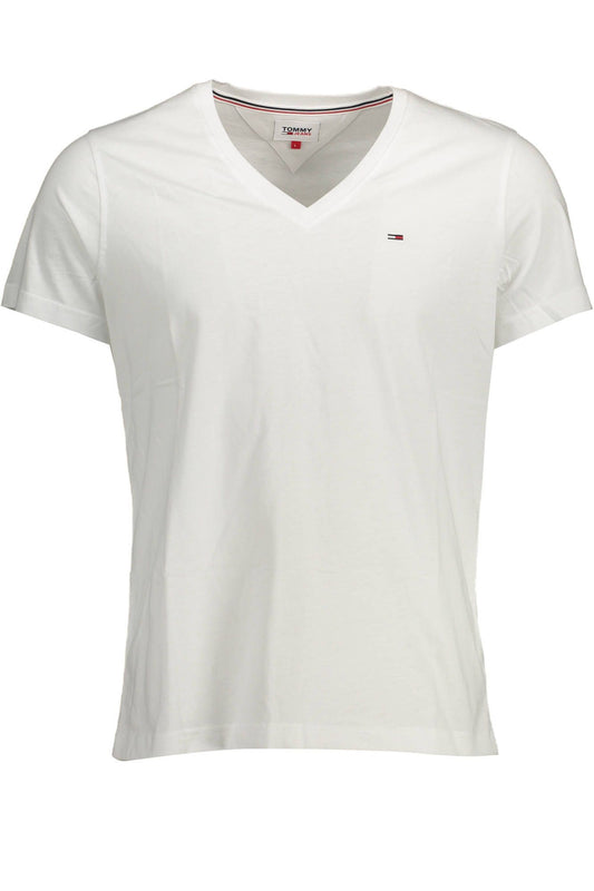 Tommy Hilfiger White Cotton Men TShirt - Arichezz.store