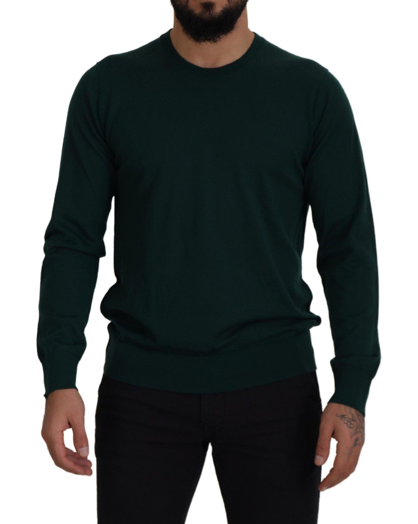 Dolce & Gabbana Elegant Green Crewneck Cashmere Sweater - Arichezz.store