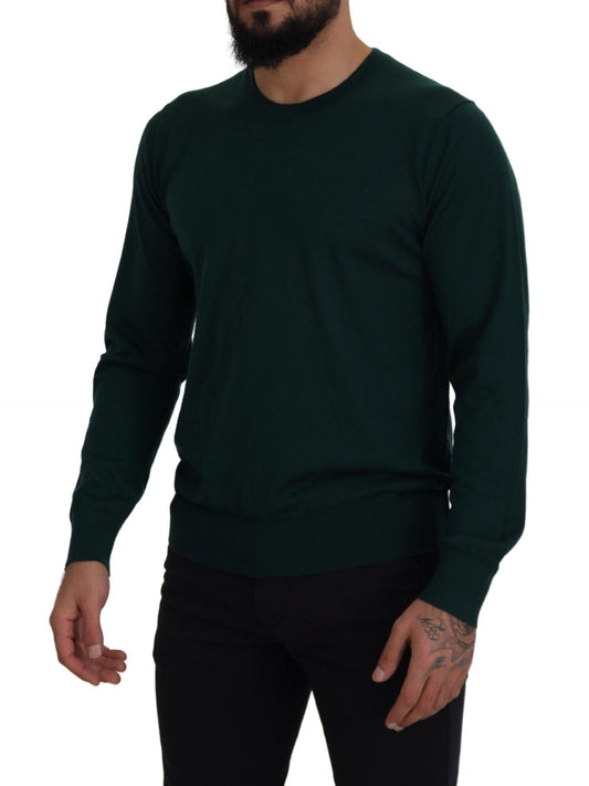 Dolce & Gabbana Elegant Green Crewneck Cashmere Sweater - Arichezz.store