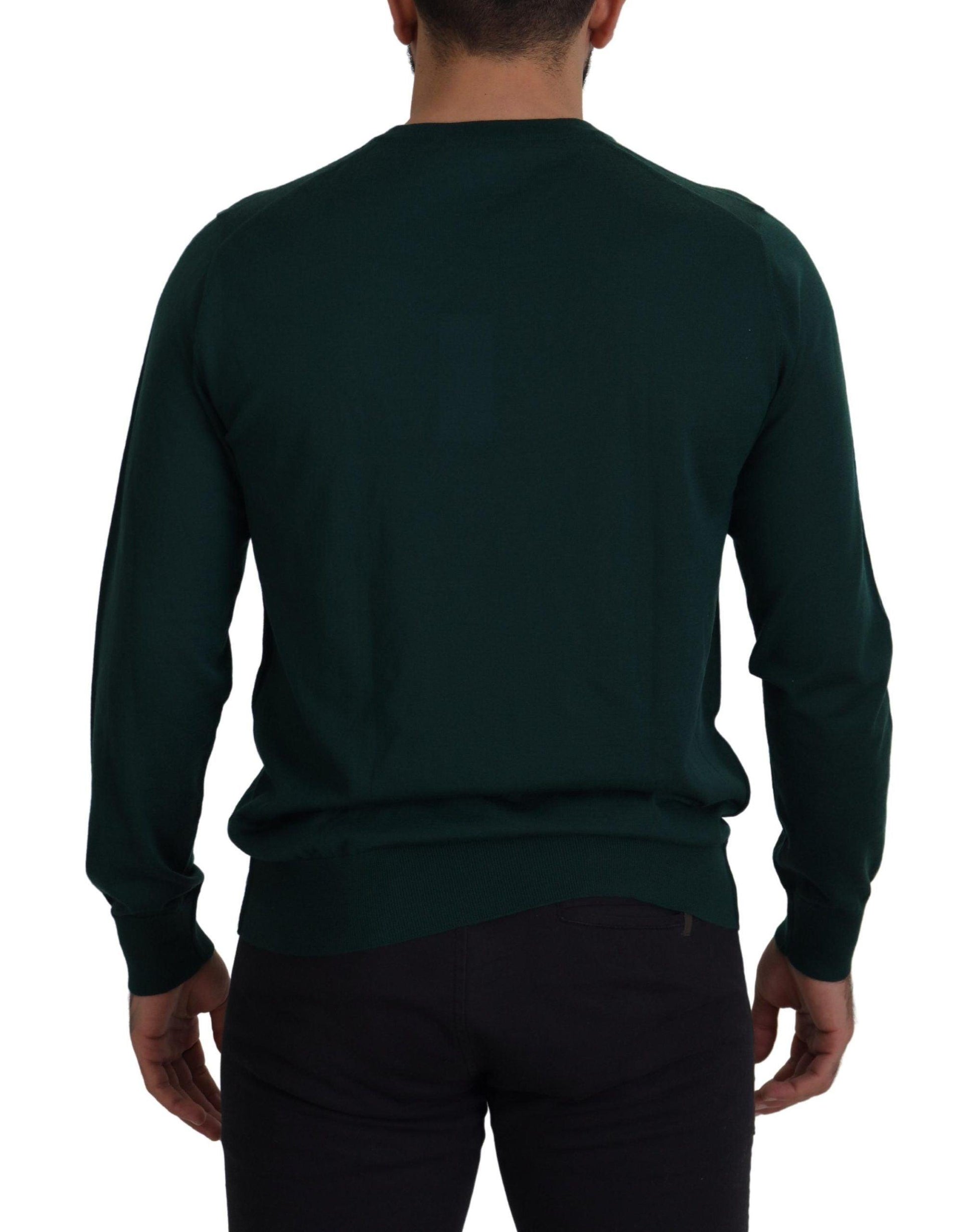 Dolce & Gabbana Elegant Green Crewneck Cashmere Sweater - Arichezz.store