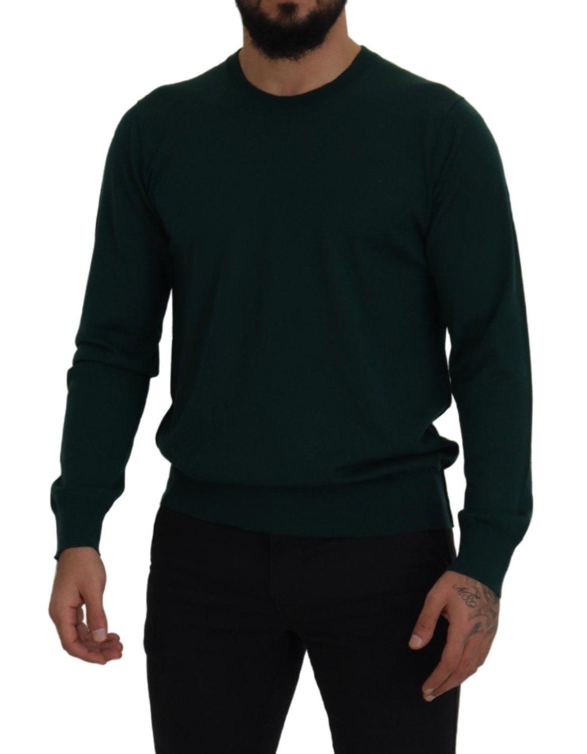 Dolce & Gabbana Elegant Green Crewneck Cashmere Sweater - Arichezz.store