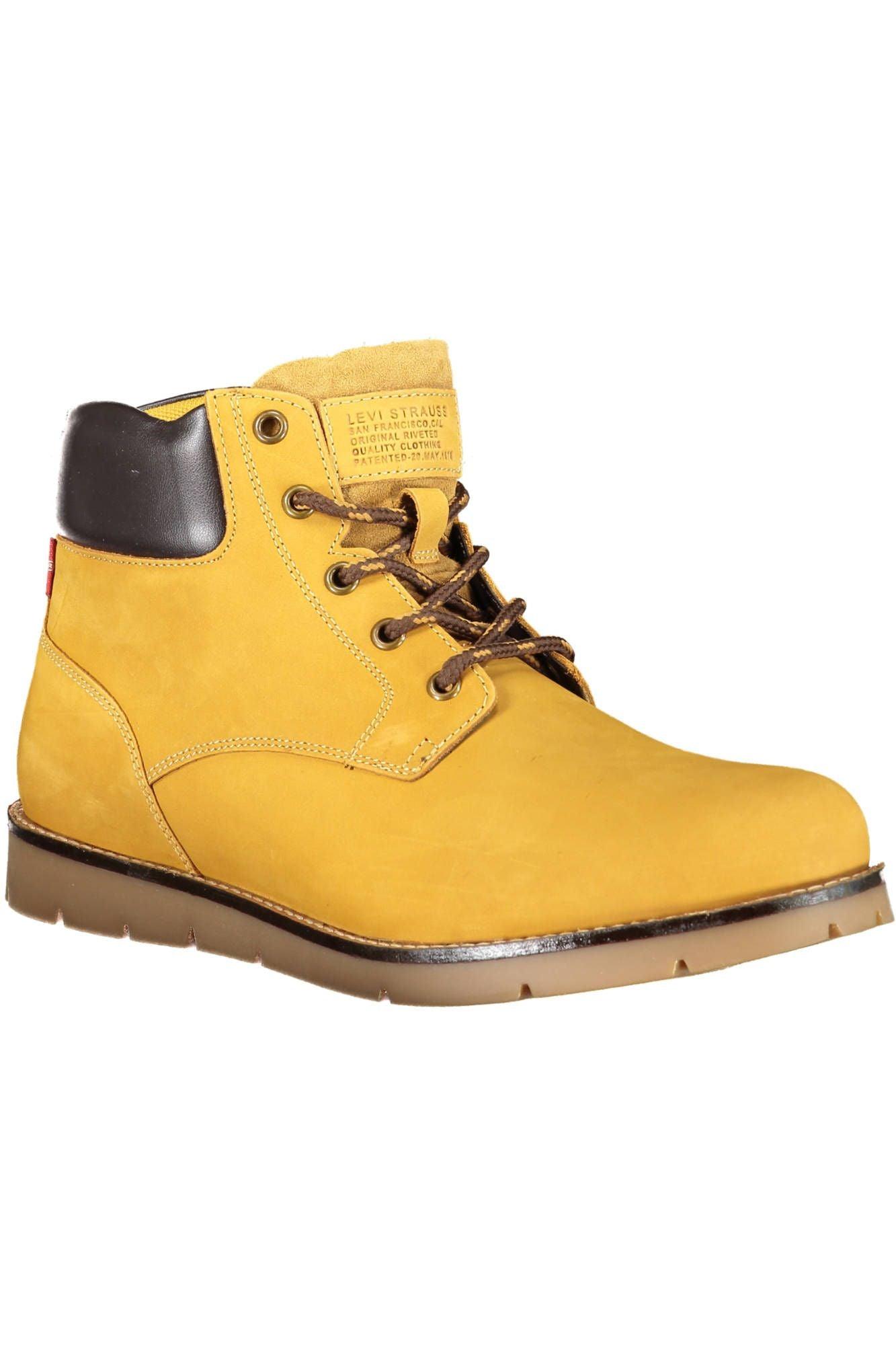 Levi's Yellow Leather Ankle Boots for Men - Arichezz.store