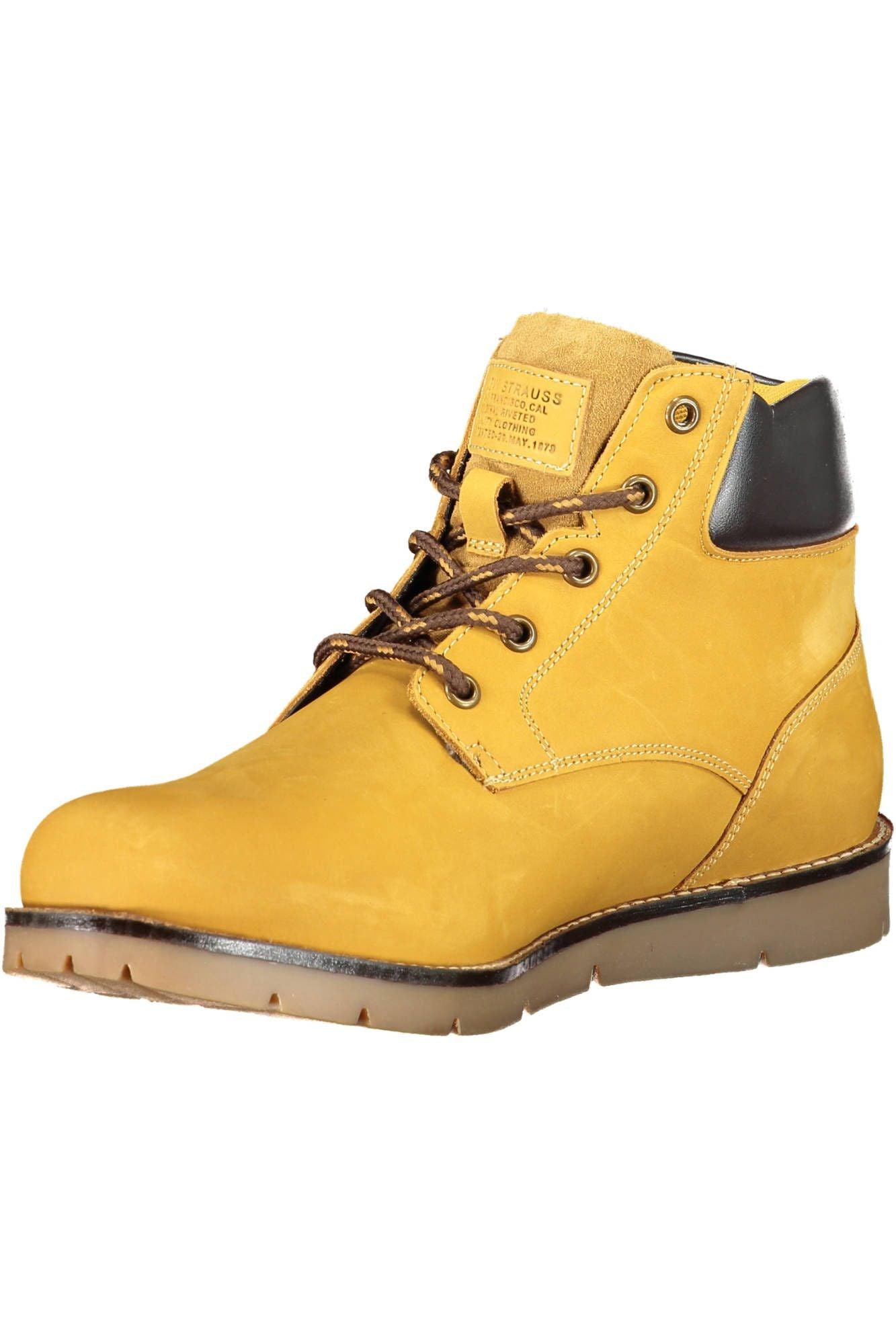 Levi's Yellow Leather Ankle Boots for Men - Arichezz.store