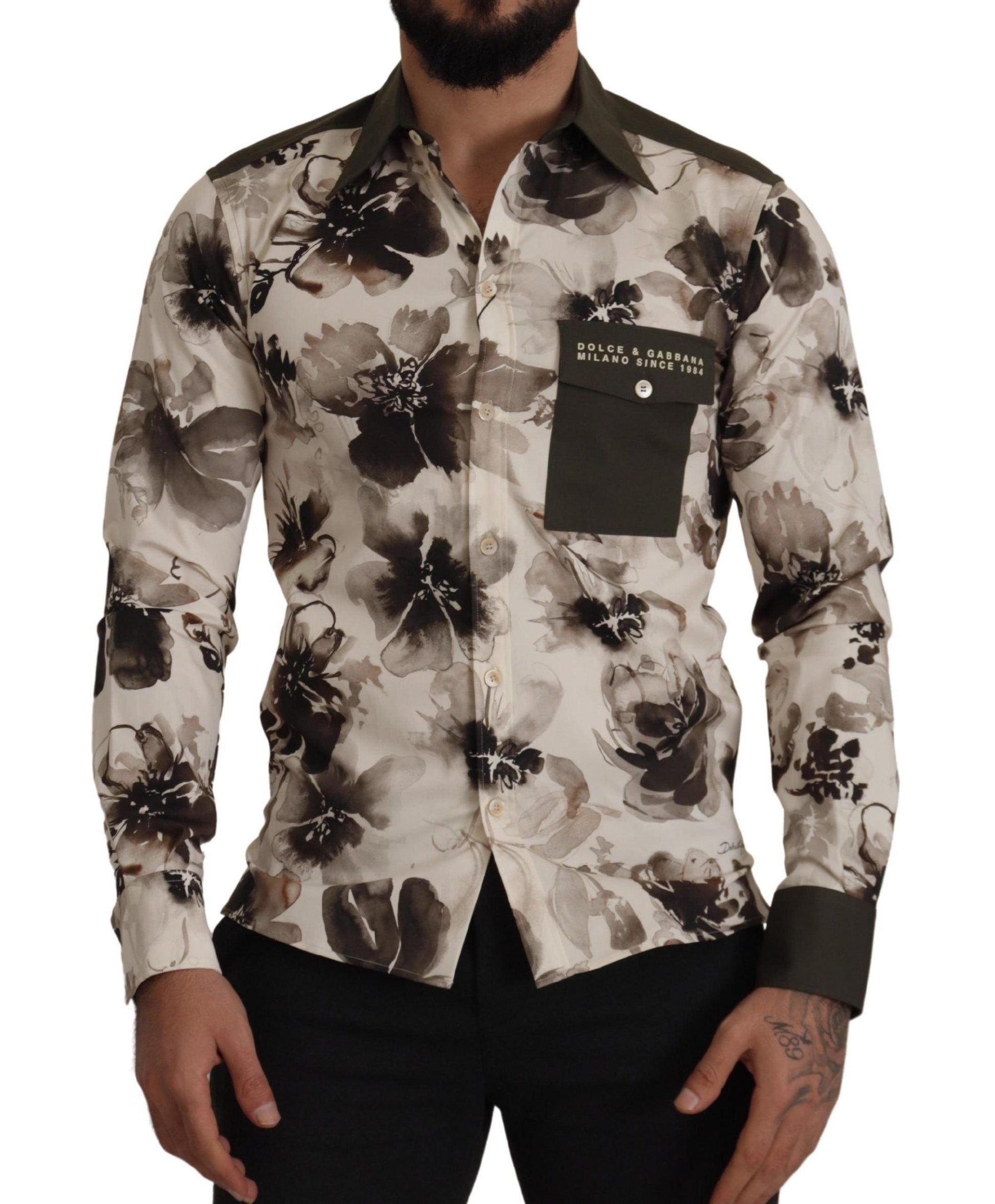 Dolce & Gabbana Floral Print Casual Cotton Shirt - Arichezz.store