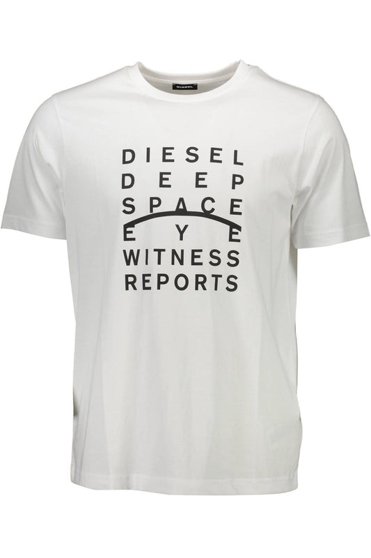 Diesel White Cotton Men T-Shirt - Arichezz.store