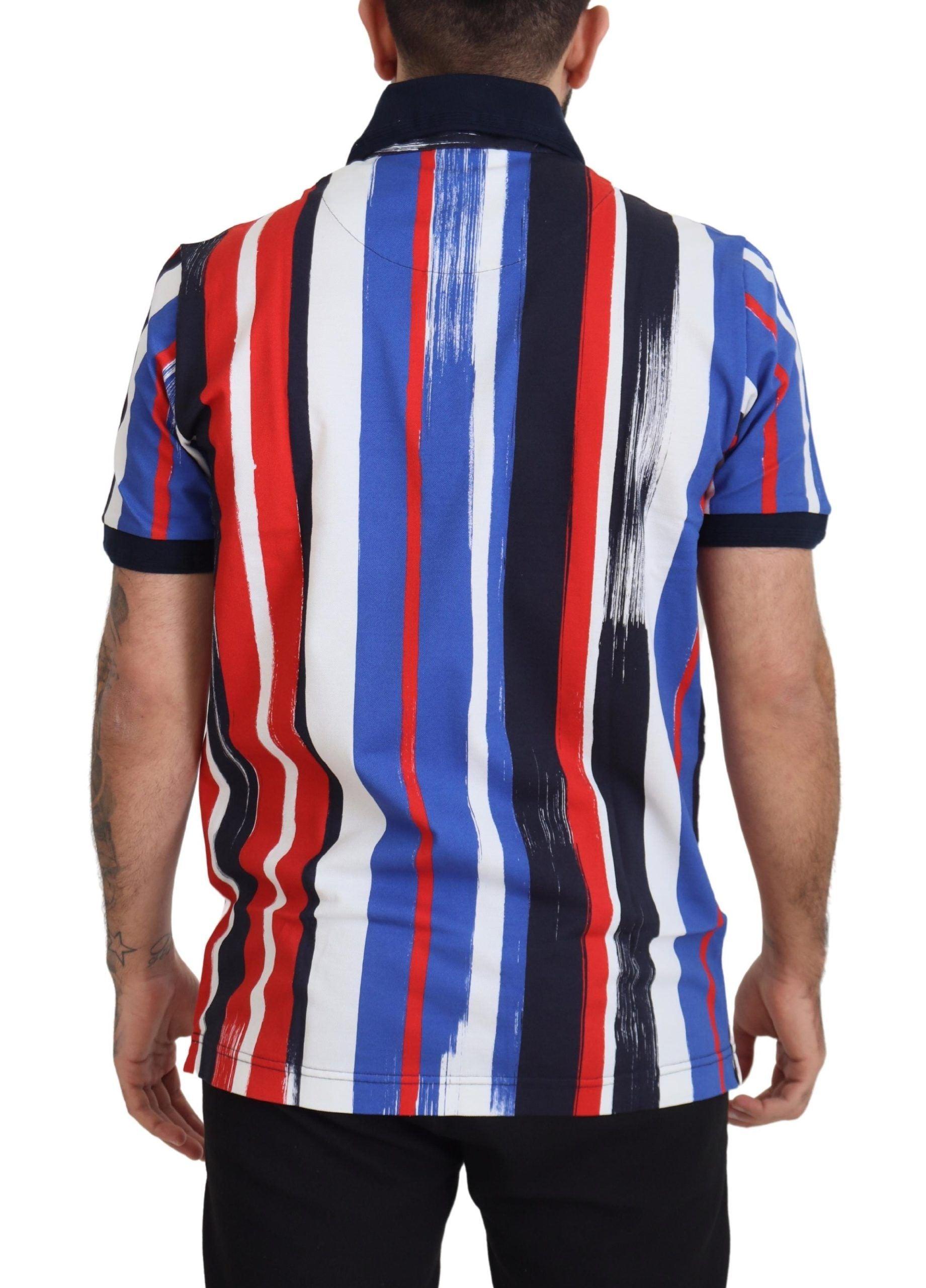 Dolce & Gabbana Elegant Striped Cotton Polo T-shirt - Arichezz.store