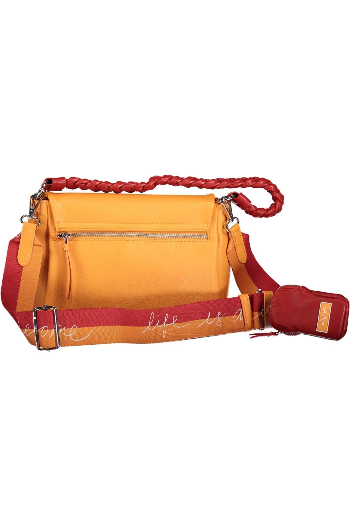 Desigual Chic Orange Shoulder Bag with Contrasting Details - Arichezz.store