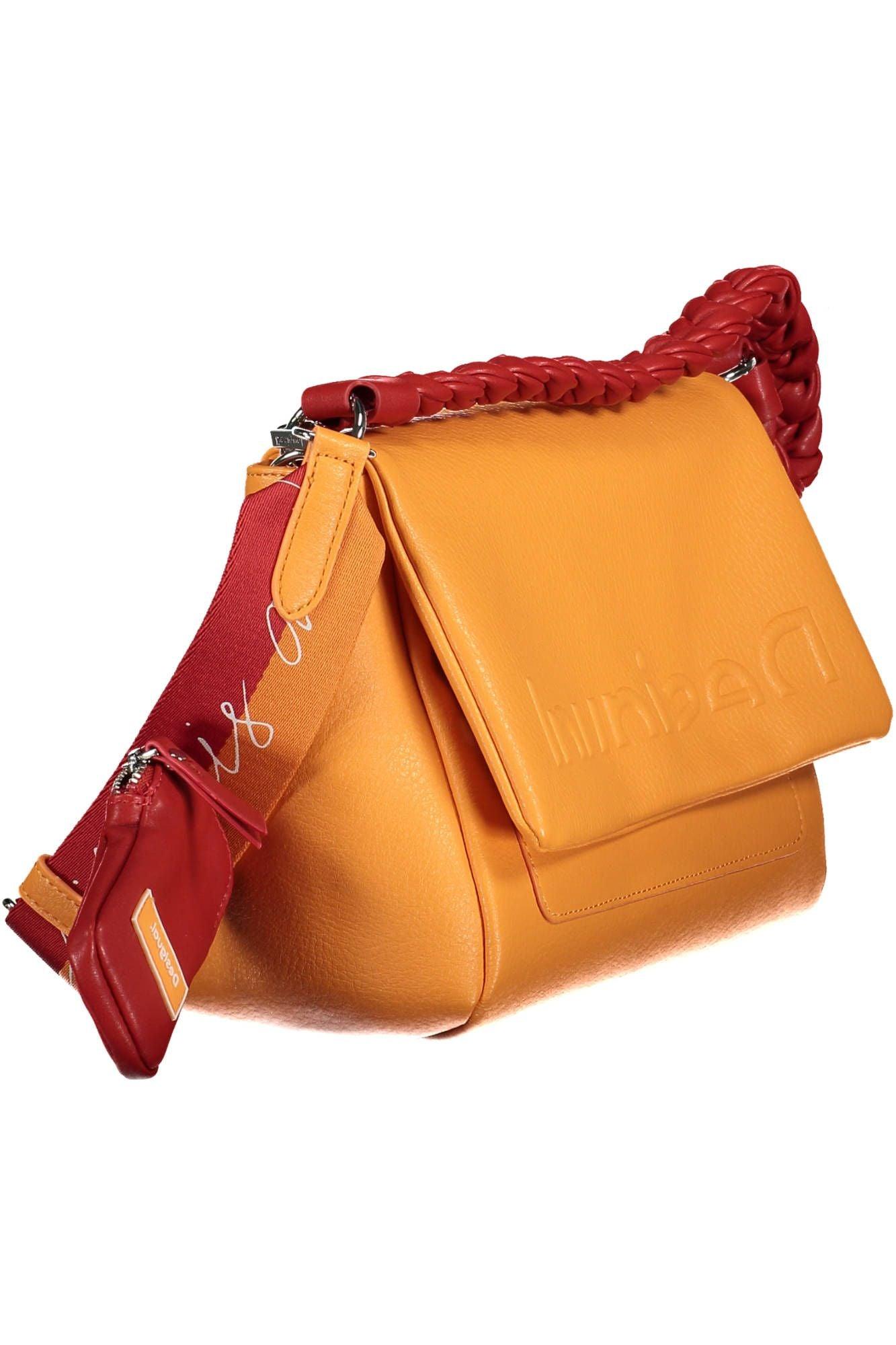 Desigual Chic Orange Shoulder Bag with Contrasting Details - Arichezz.store