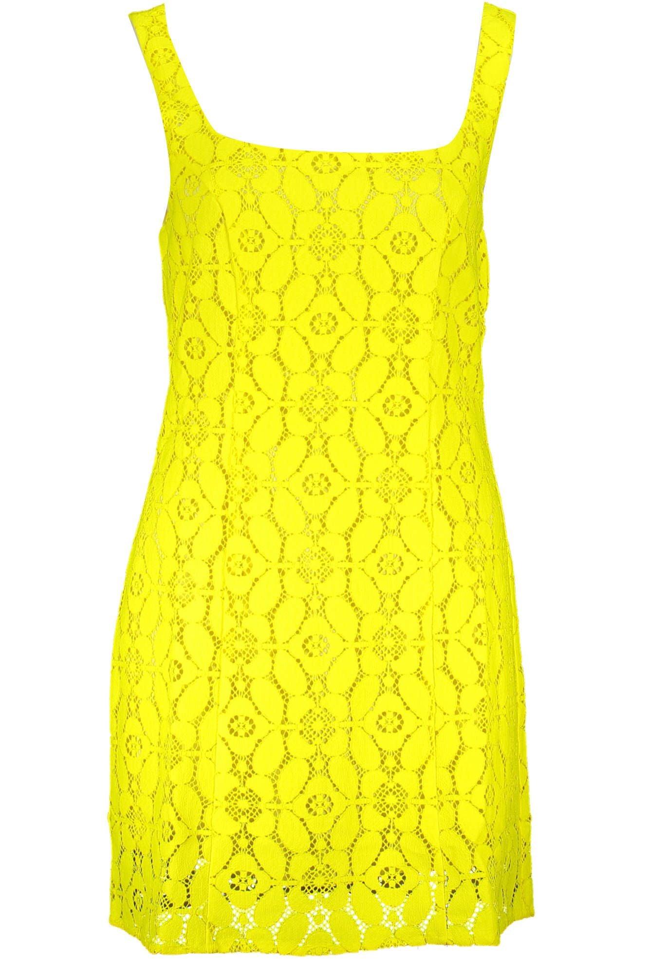 Desigual Yellow Polyester Women Sleeveless Dress - Arichezz.store