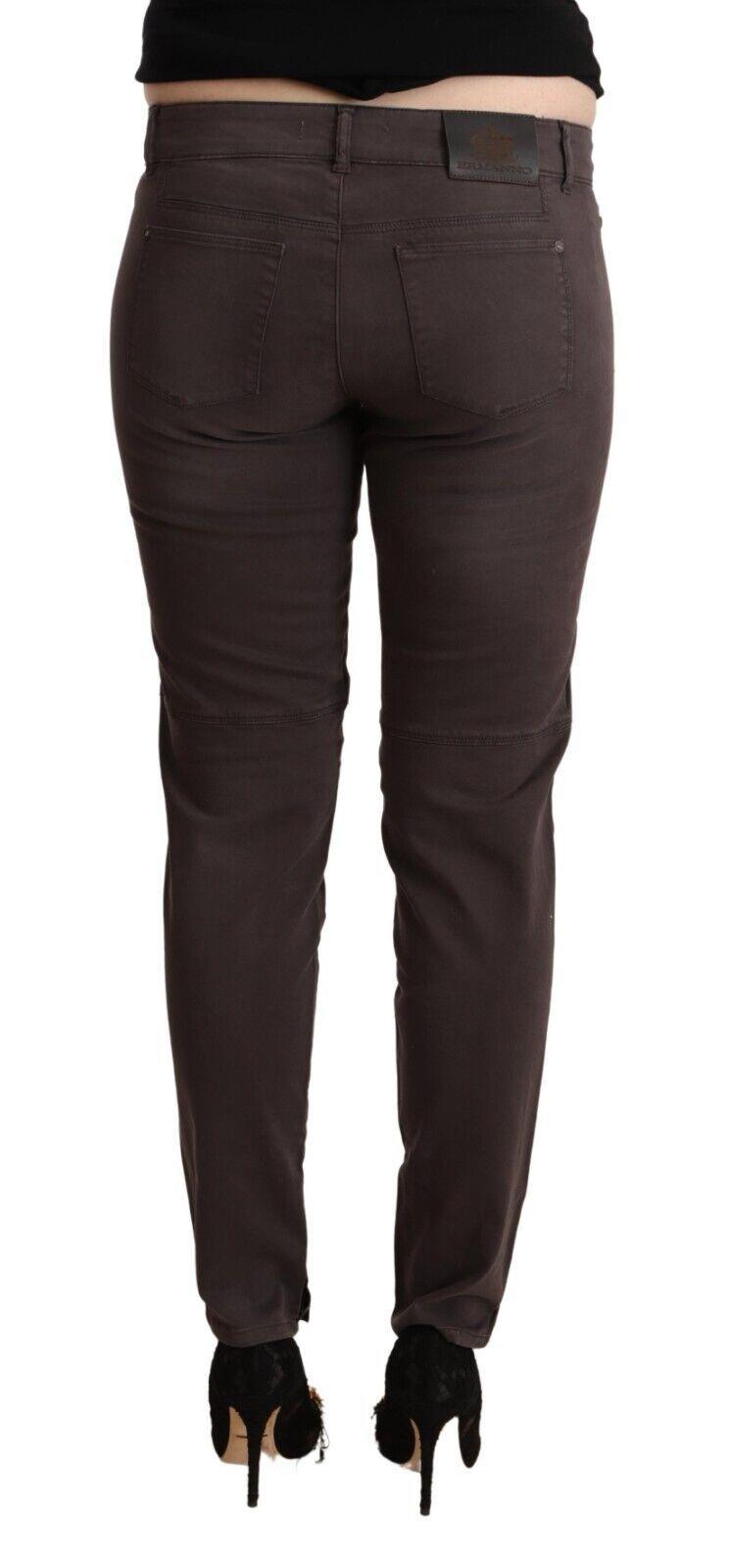 Ermanno Scervino Chic Brown Low Waist Skinny Pants