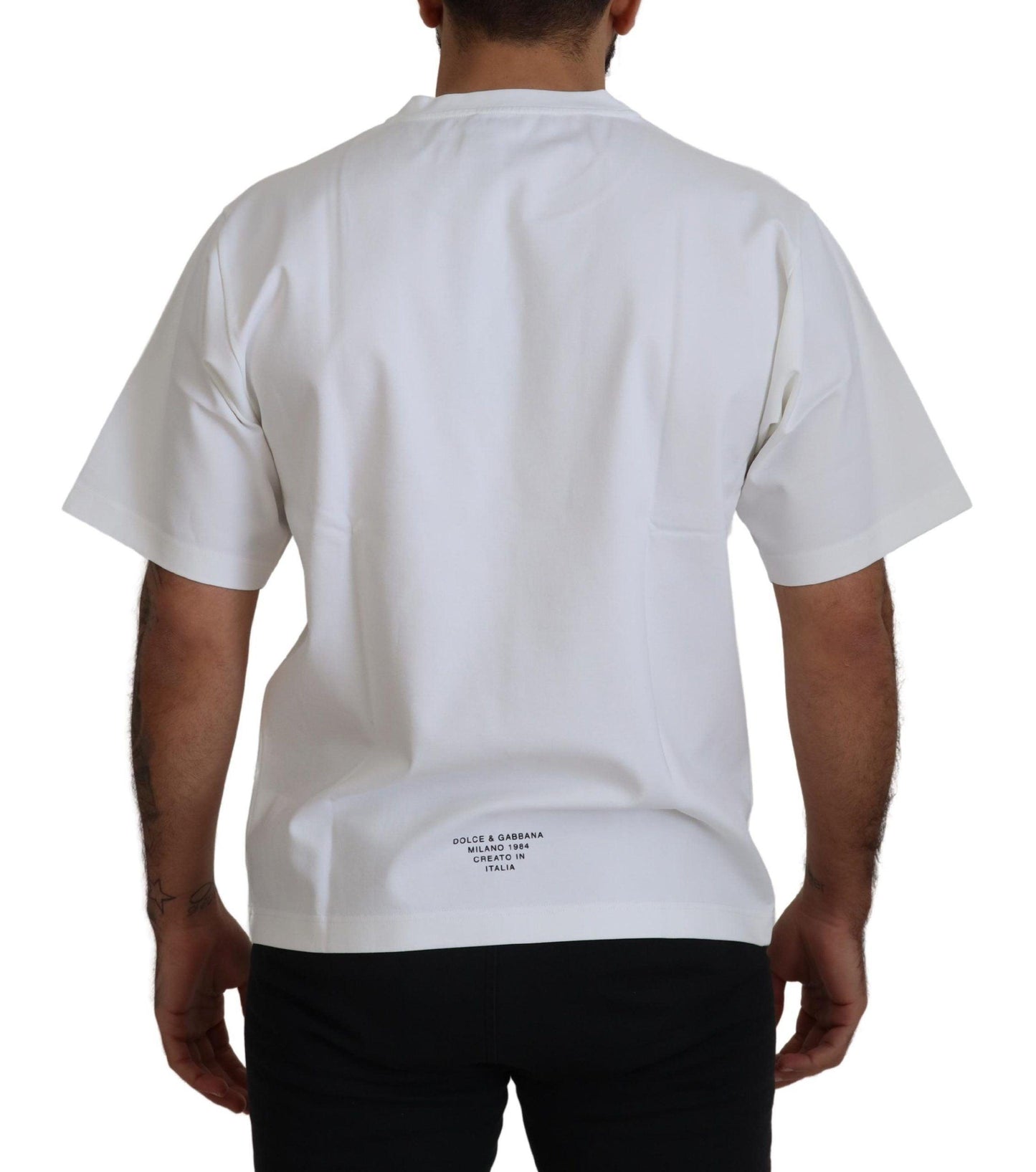 Dolce & Gabbana Timeless White Logo Crewneck Tee - Arichezz.store