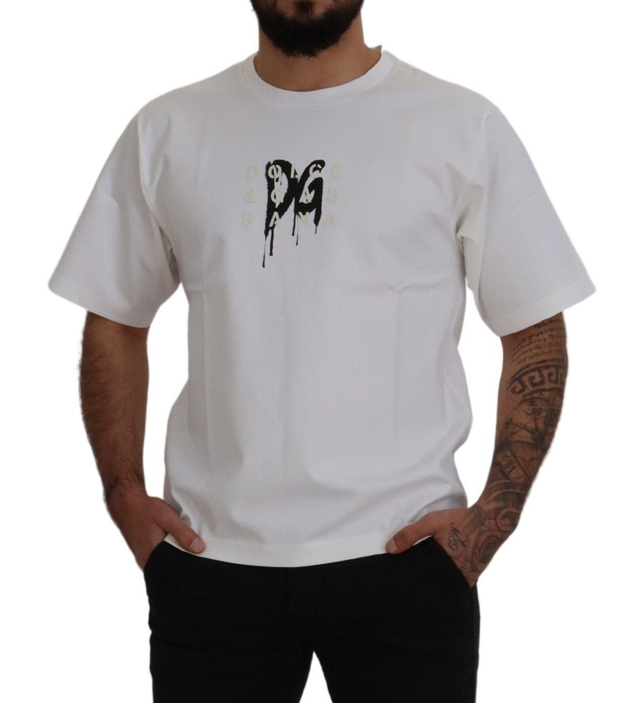 Dolce & Gabbana Timeless White Logo Crewneck Tee - Arichezz.store