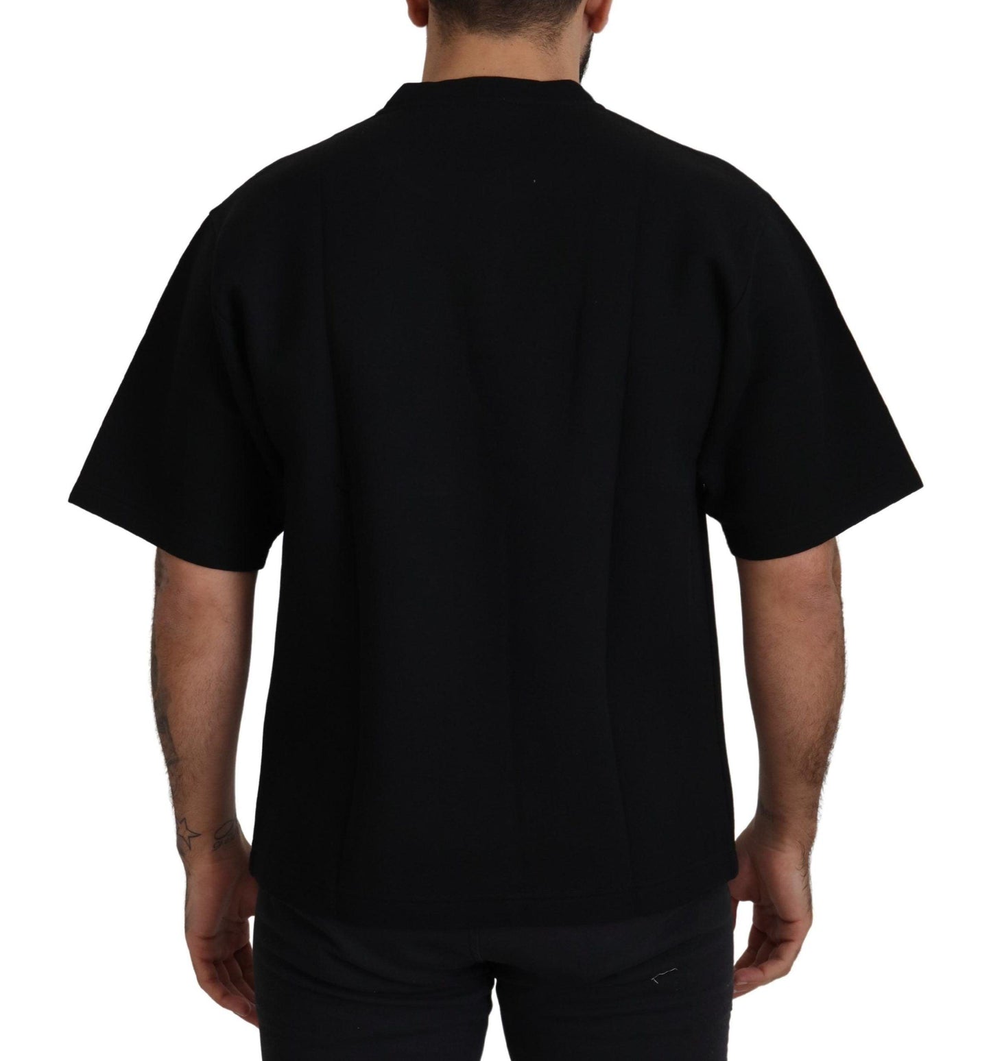 Dolce & Gabbana Elegant Black Cotton Blend Crewneck T-Shirt - Arichezz.store