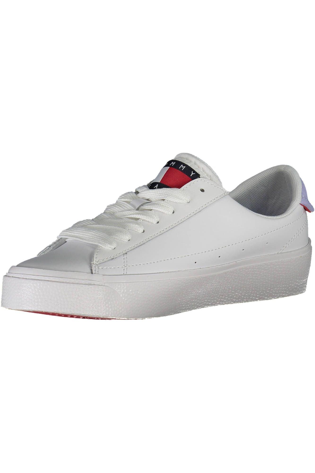 Tommy Hilfiger White Leather Women Sneaker - Arichezz.store