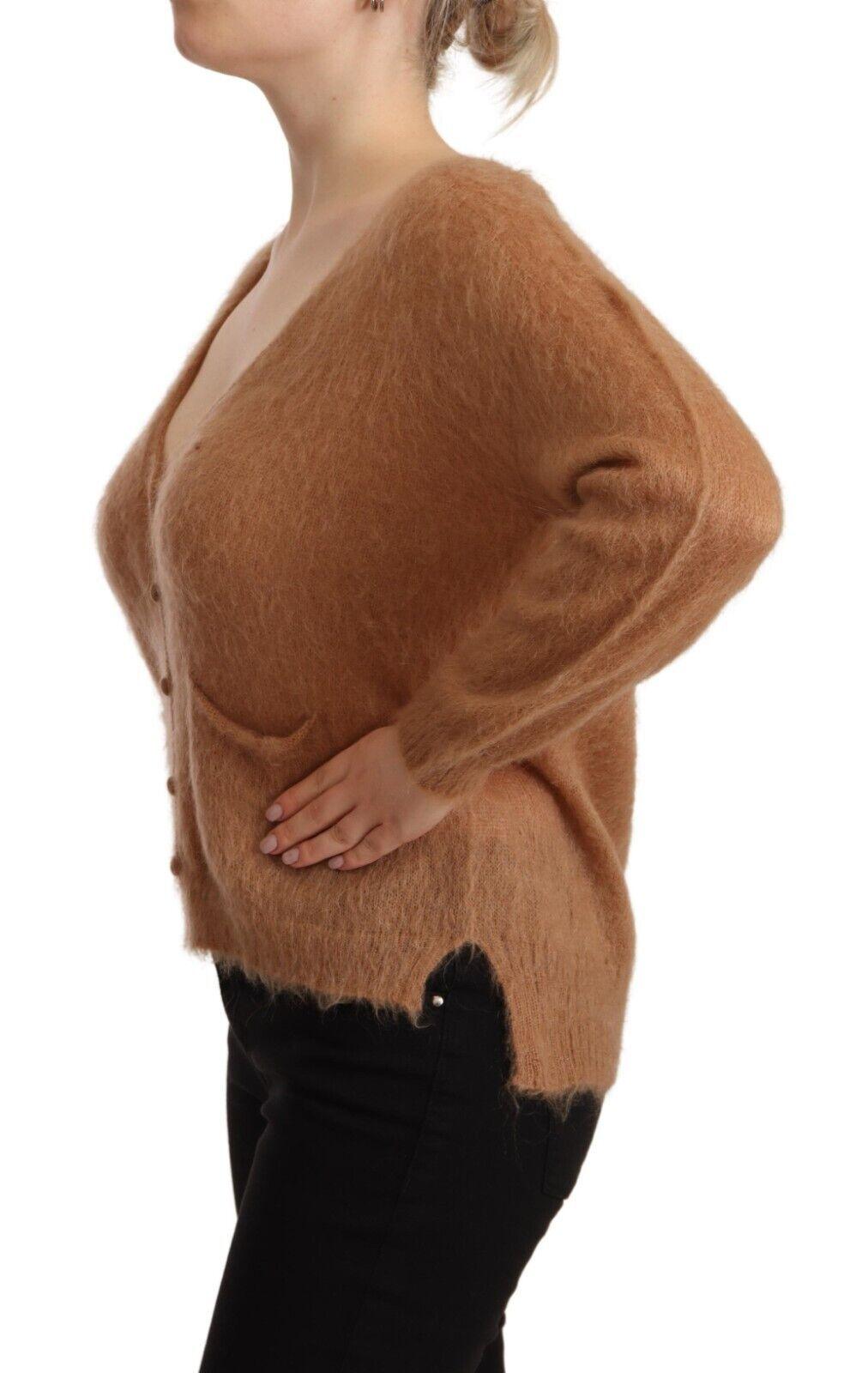 PINK MEMORIES Chic Brown Knit Cardigan with Front Button Closure - Arichezz.store