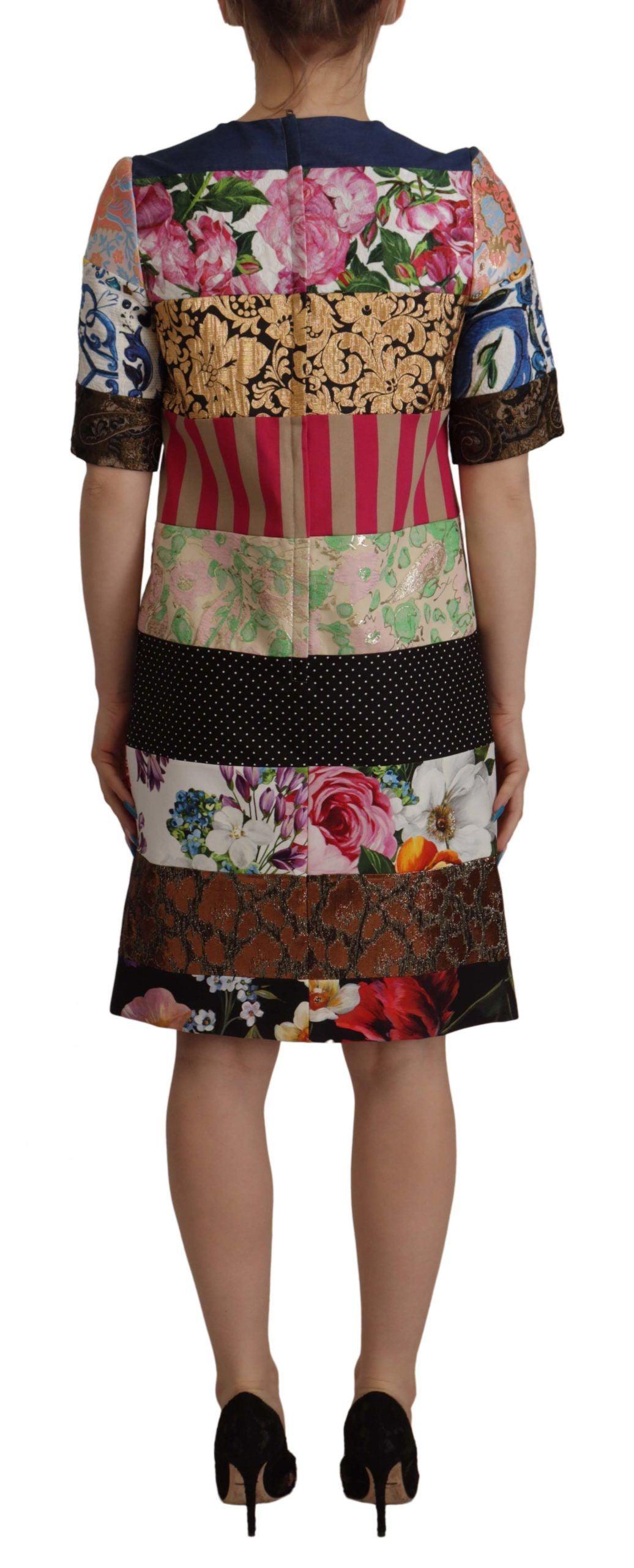 Dolce & Gabbana Patchwork Sheath Mini Dress - Multicolor Elegance - Arichezz.store