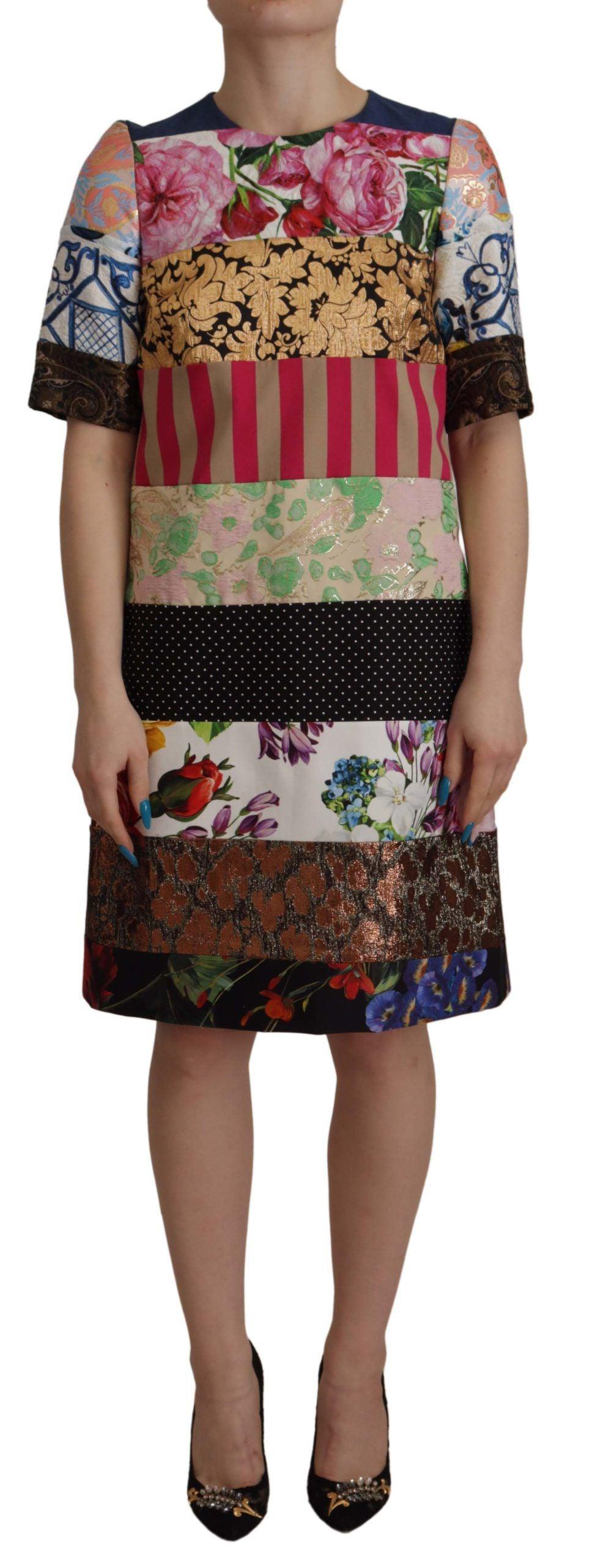 Dolce & Gabbana Patchwork Sheath Mini Dress - Multicolor Elegance - Arichezz.store