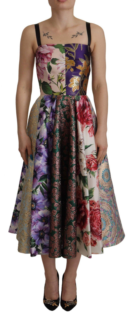 Dolce & Gabbana Patchwork Elegance Silk Blend Dress - Arichezz.store