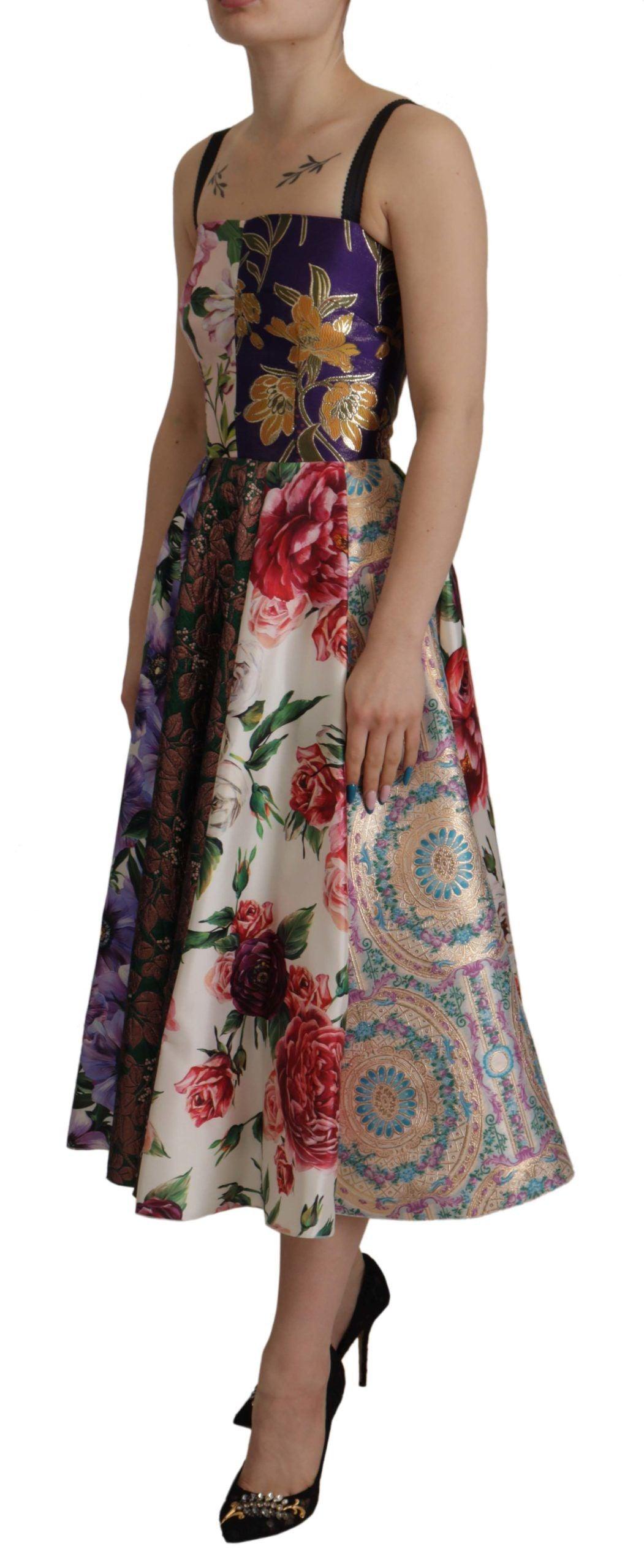 Dolce & Gabbana Patchwork Elegance Silk Blend Dress - Arichezz.store