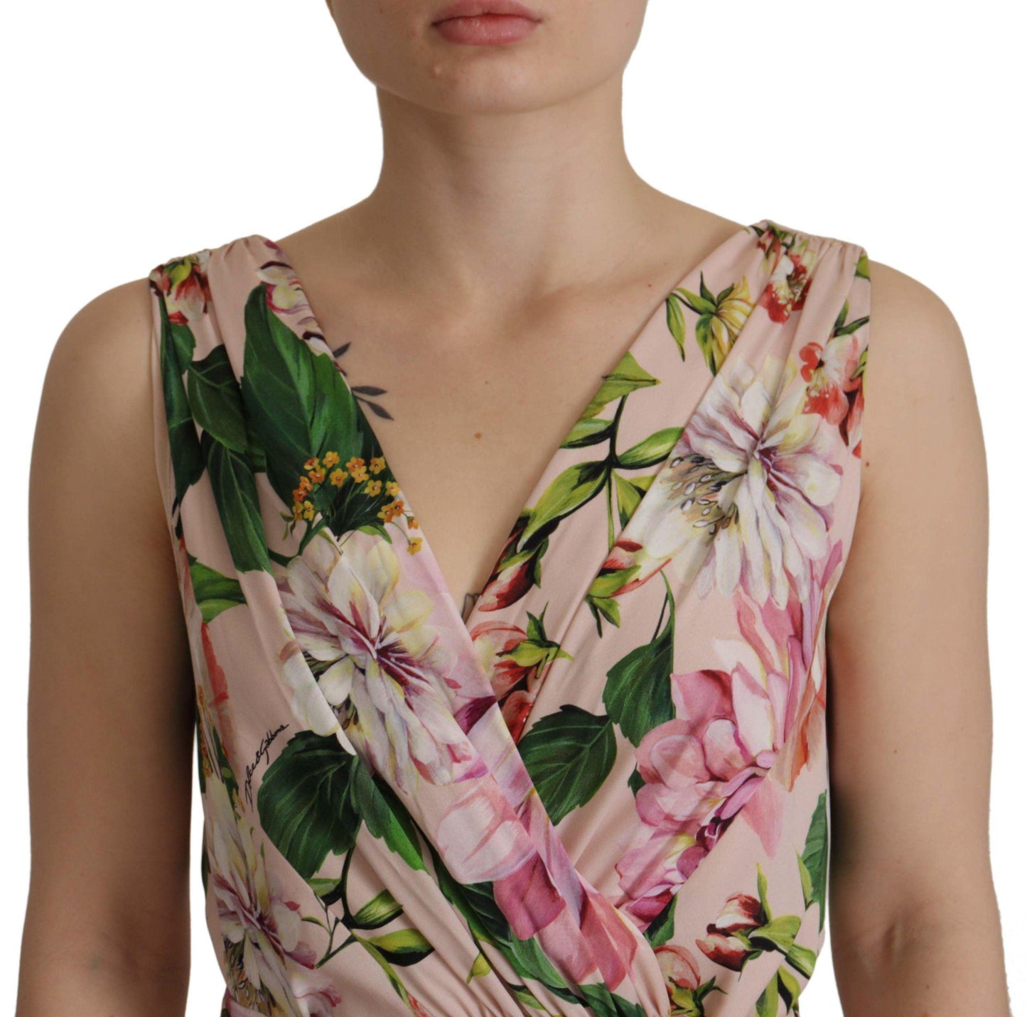 Dolce & Gabbana Elegant Floral Silk Wrap Dress - Arichezz.store