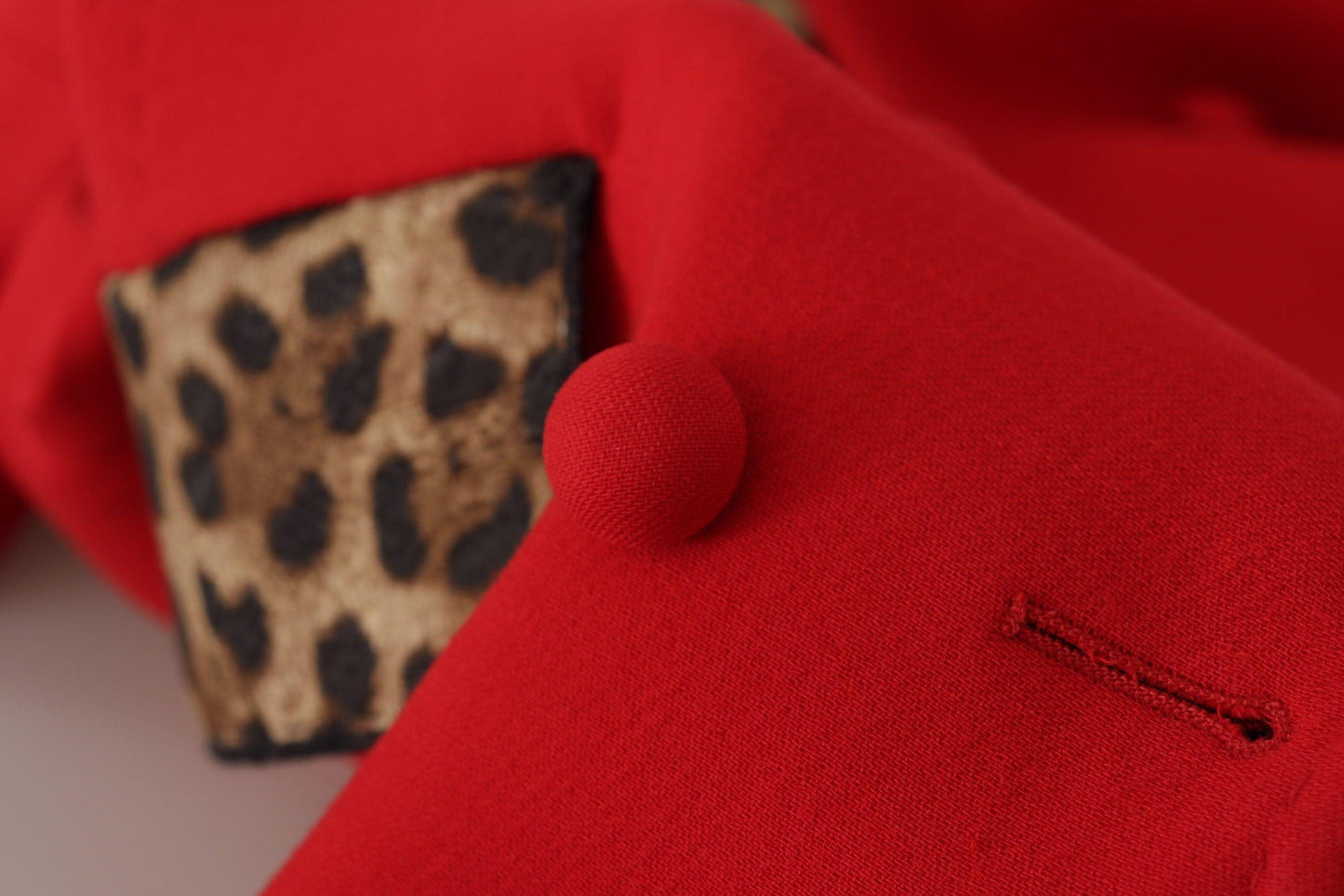 Dolce & Gabbana Red Leopard Print Trench Coat - Arichezz.store