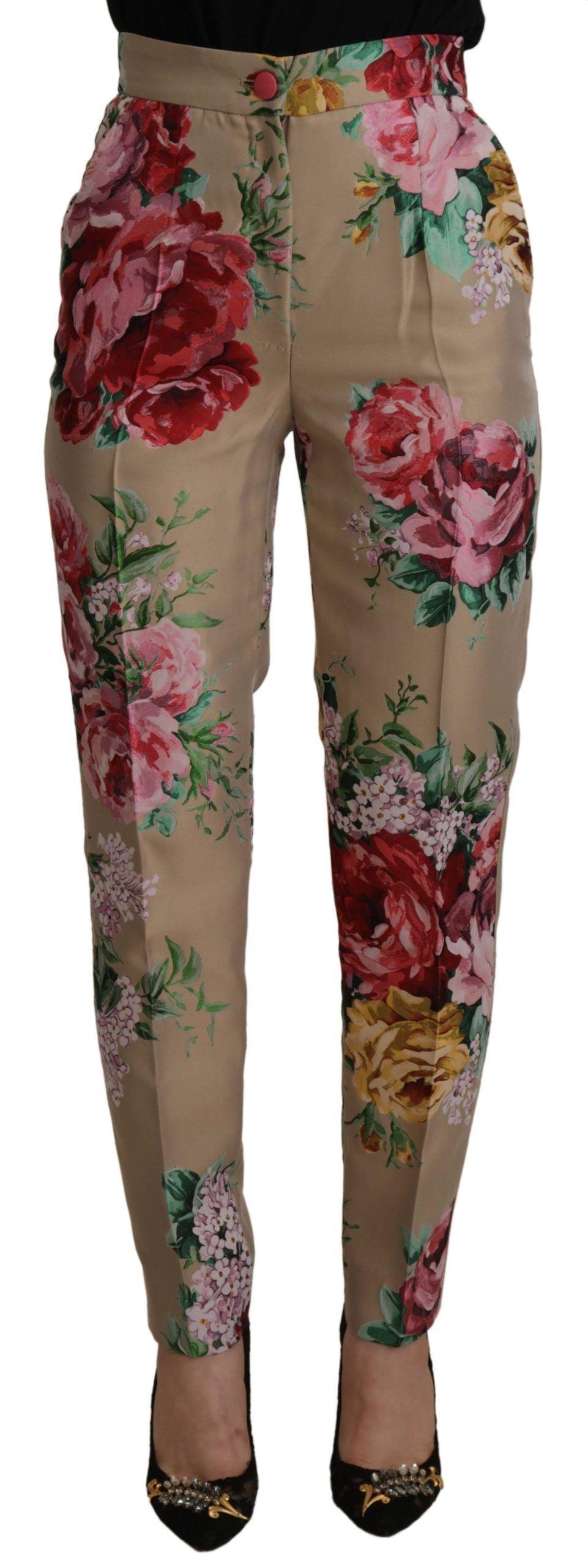 Dolce & Gabbana Floral High-Waist Dress Pants - Arichezz.store