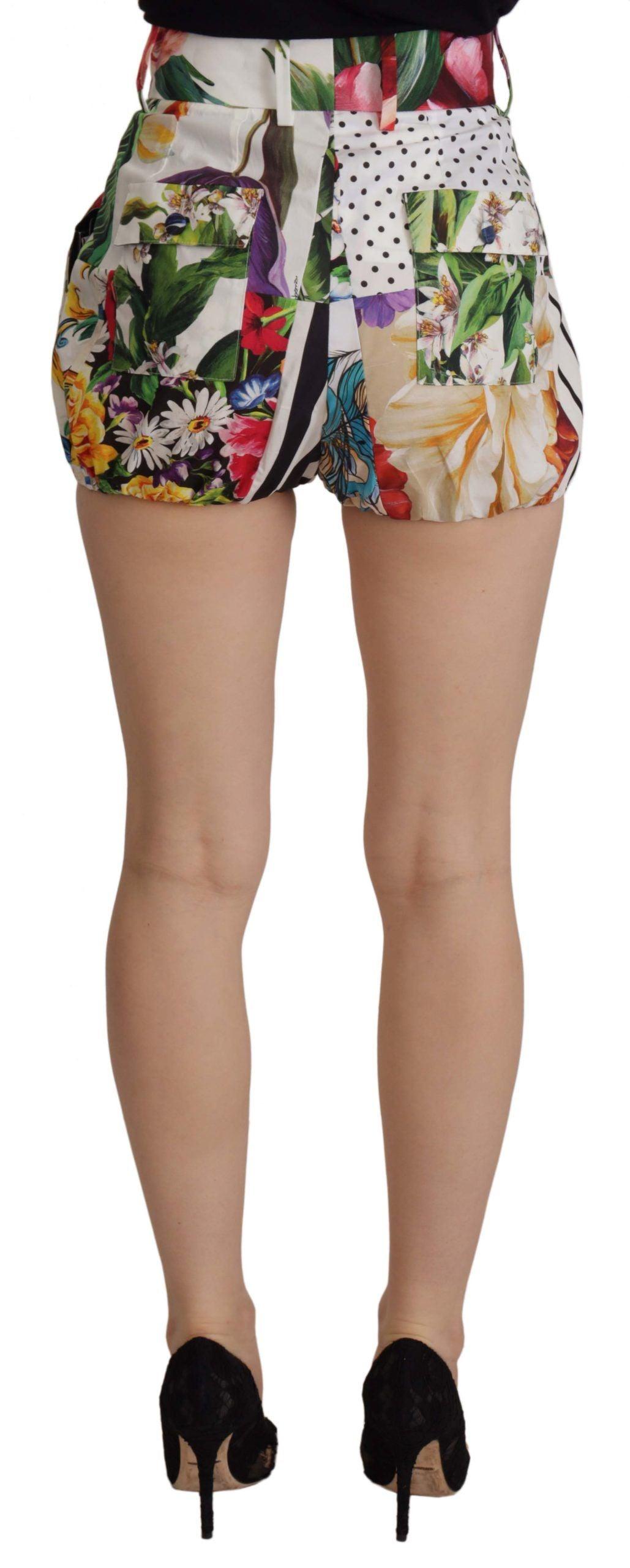 Dolce & Gabbana Multicolor Majolica Floral High-Waist Shorts - Arichezz.store