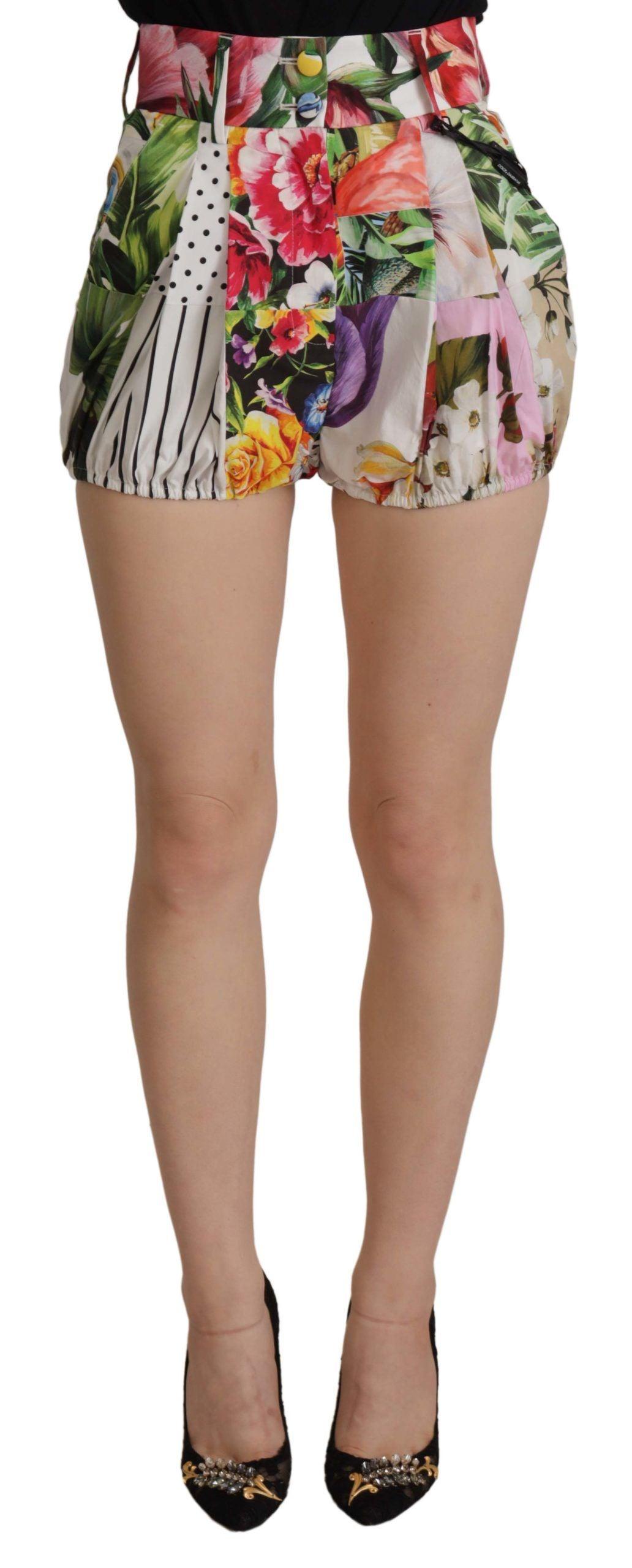 Dolce & Gabbana Multicolor Majolica Floral High-Waist Shorts - Arichezz.store