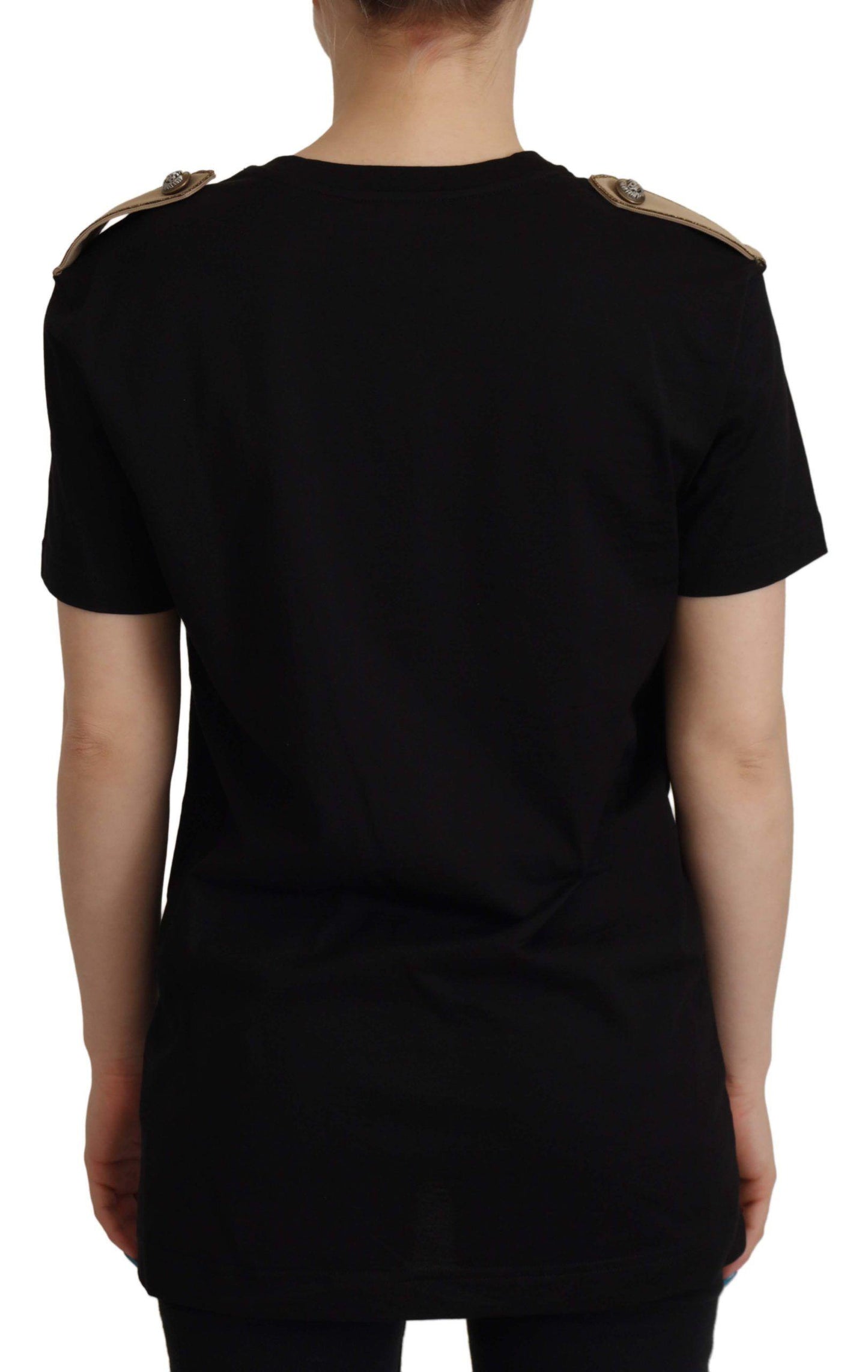 Dolce & Gabbana Chic Black Logo Cotton Tee for Women - Arichezz.store