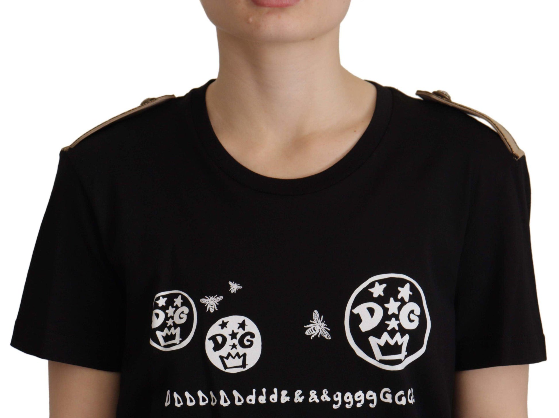 Dolce & Gabbana Chic Black Logo Cotton Tee for Women - Arichezz.store