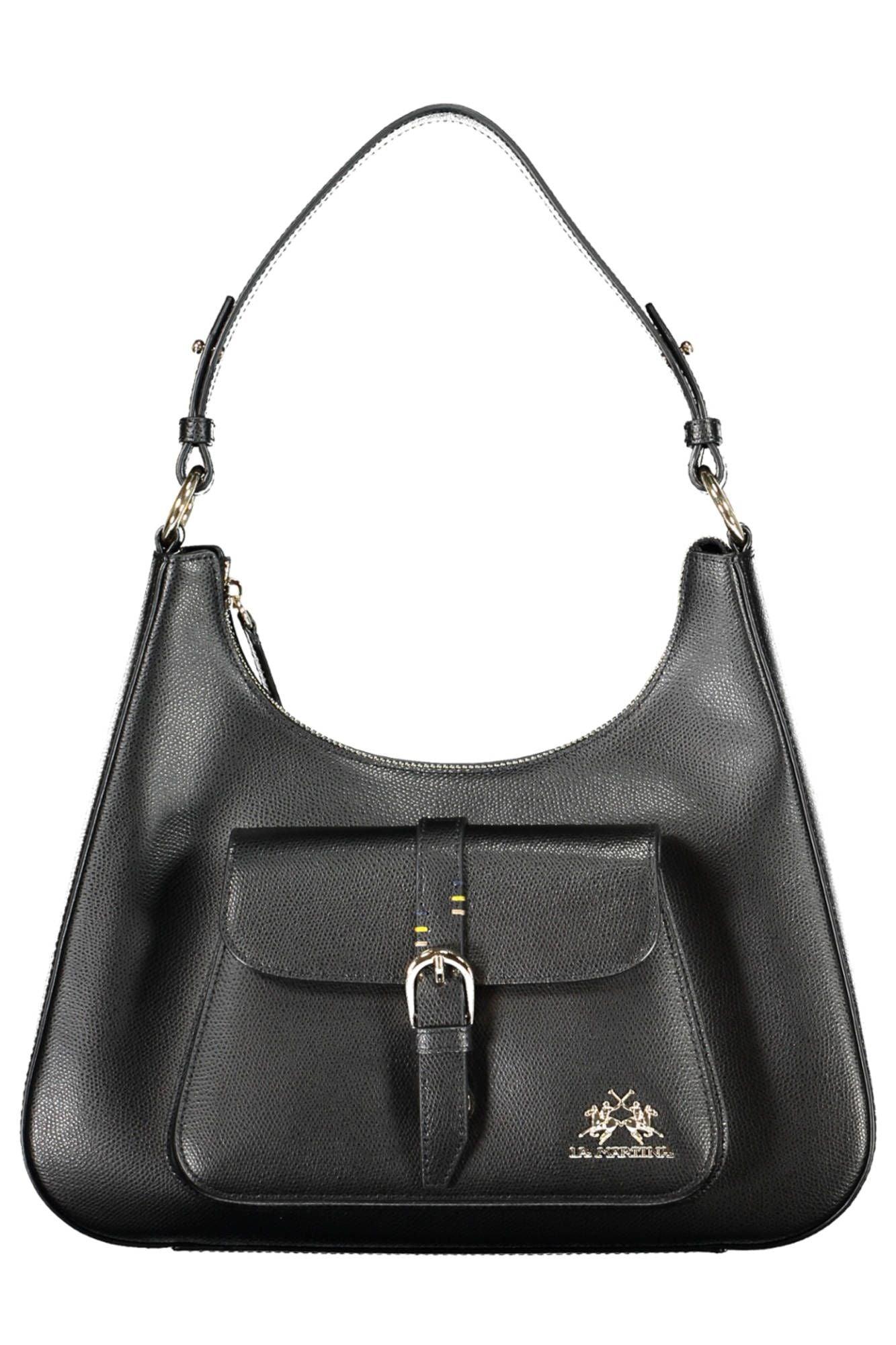 La Martina Black Leather Women Handbag - Arichezz.store