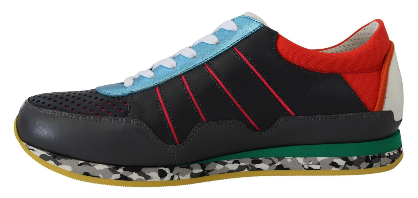 Dolce & Gabbana Multicolor Leather-Blend Low Top Sneakers - Arichezz.store