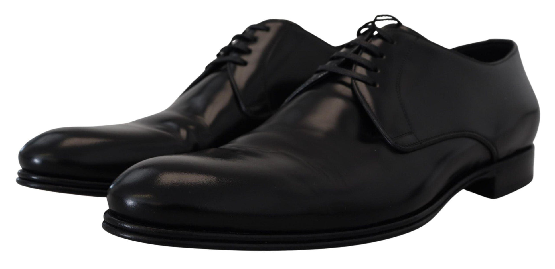 Dolce & Gabbana Elegant Black Leather Derby Shoes - Arichezz.store