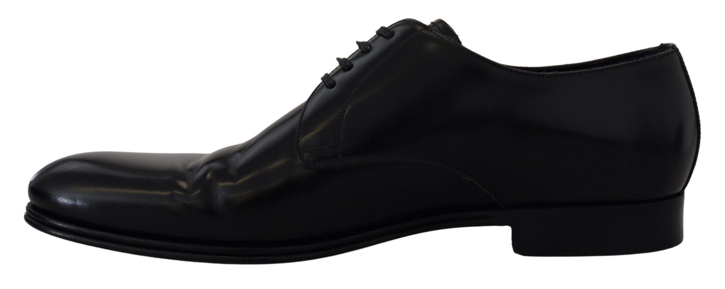 Dolce & Gabbana Elegant Black Leather Derby Shoes - Arichezz.store