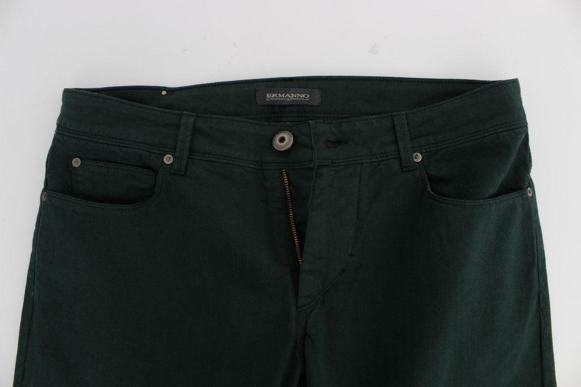 Ermanno Scervino Chic Green Straight Cut Jeans - Arichezz.store